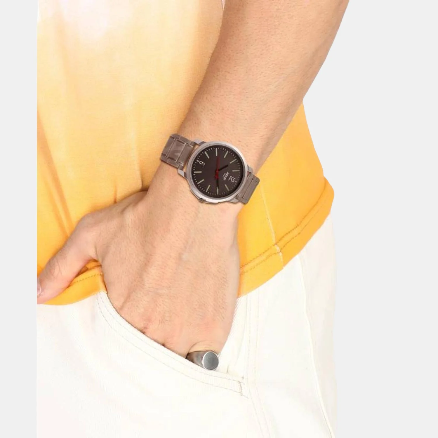 Men Quartz Grey Dial Analog Stainless Steel Watch TW027HG04 - Image 4