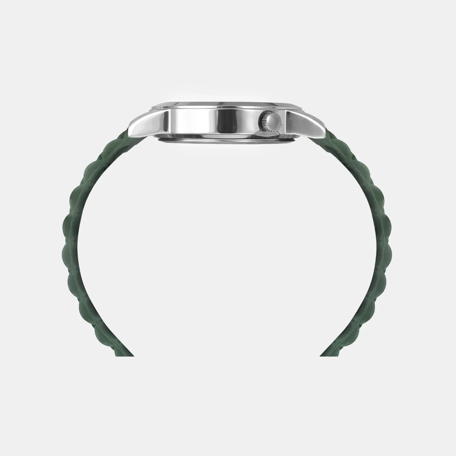 Men Quartz Olive Green Dial Analog Silicone Watch TW058HG01 - Image 4