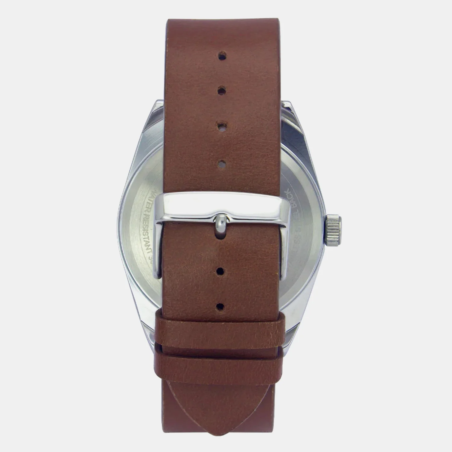 Men Quartz Silver Dial Analog Leather Watch TW044HG00 - Image 4