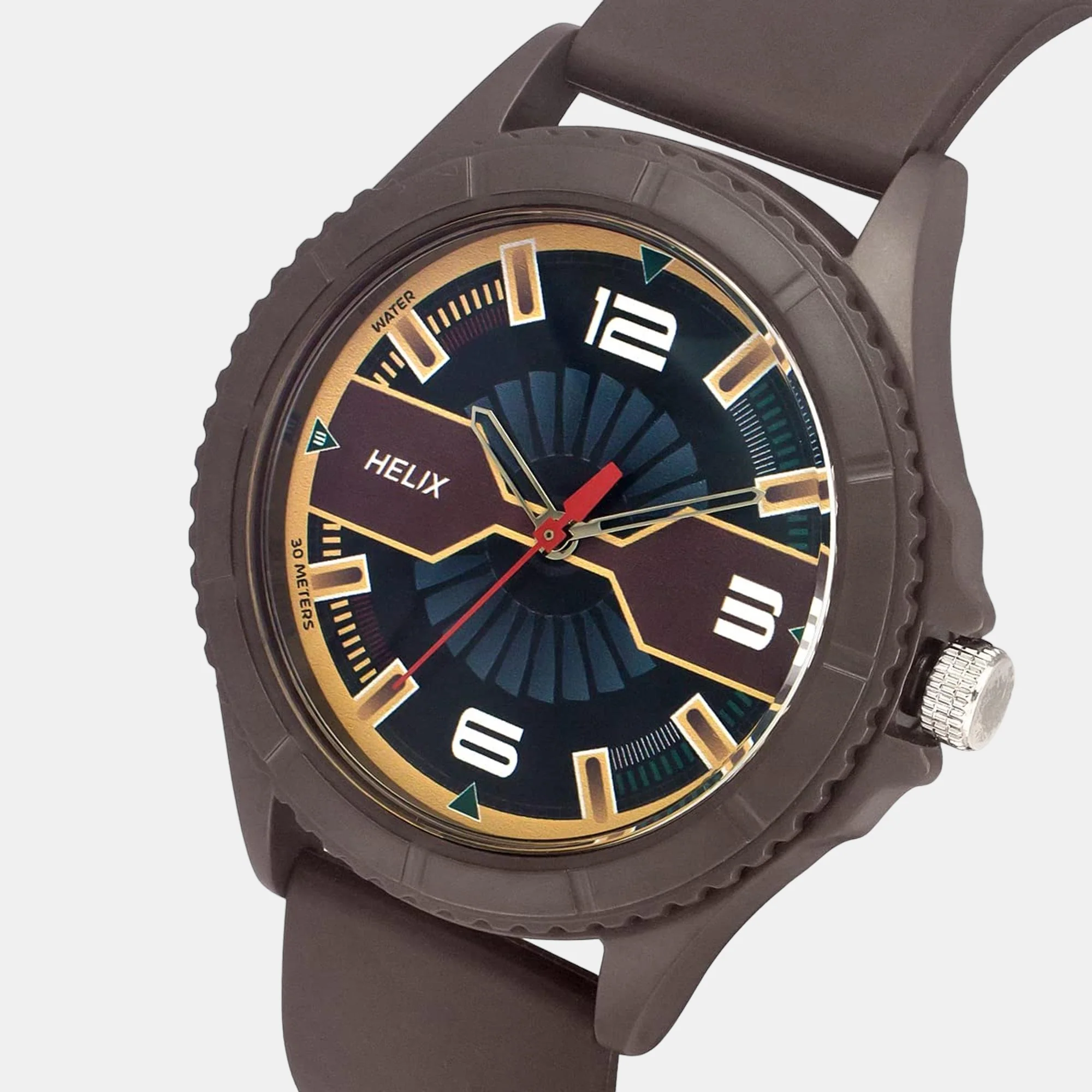 Men Quartz Two Tone Dial Analog Silicone Watch TW033HG19 - Image 2