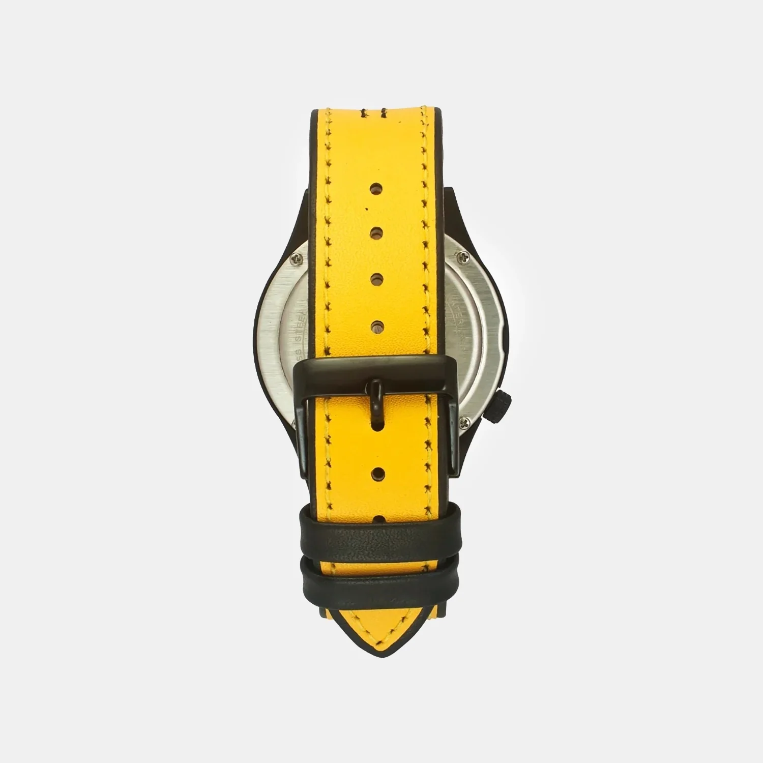 Men Quartz Yellow Dial Analog Leather Watch TW052HG05 - Image 4