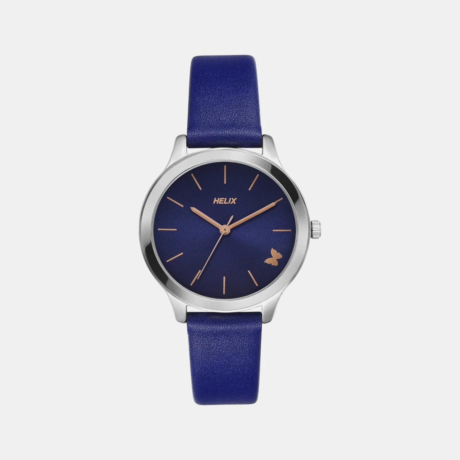 Women Quartz Blue Dial Analog Leather Watch TW055HL00
