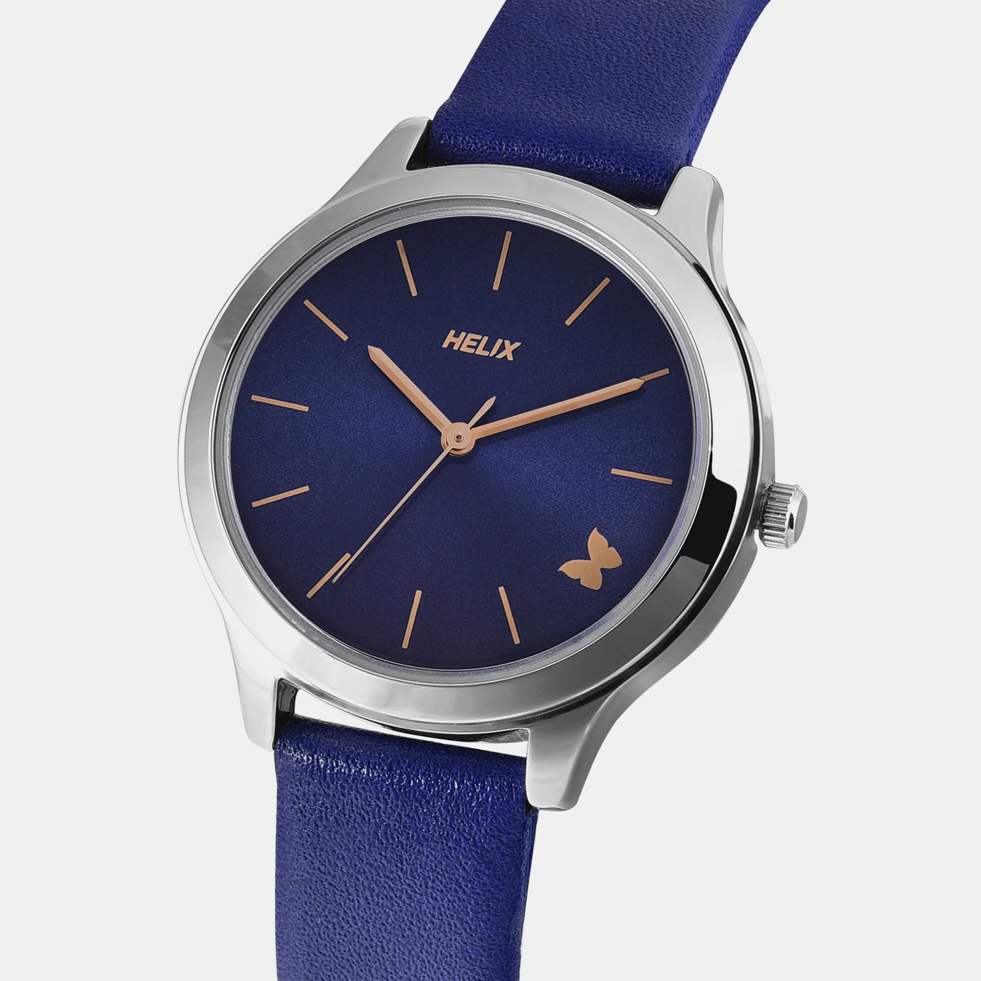 Women Quartz Blue Dial Analog Leather Watch TW055HL00 - Image 3