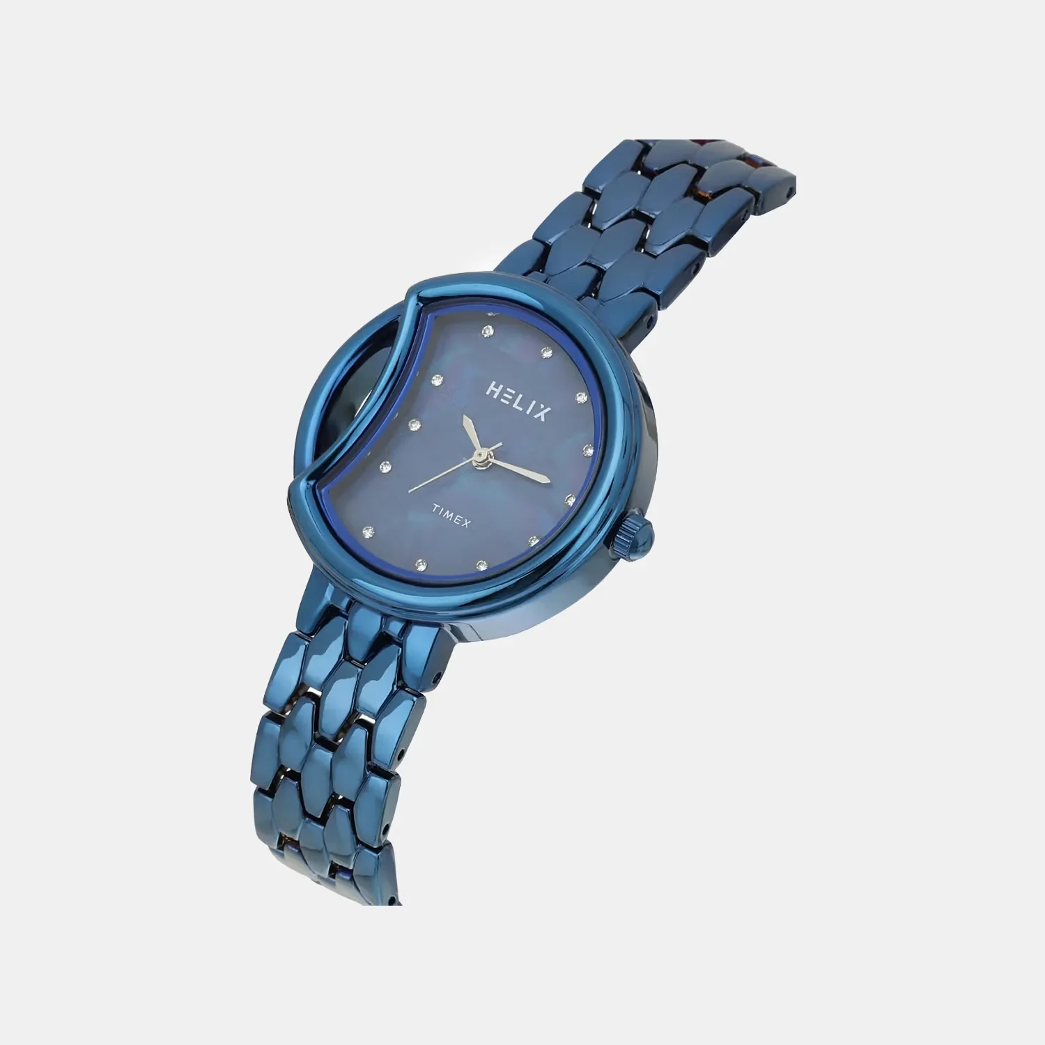 Women Quartz Blue Mother Of Pearl Dial Analog Stainless Steel Watch TW062HL03T - Image 2