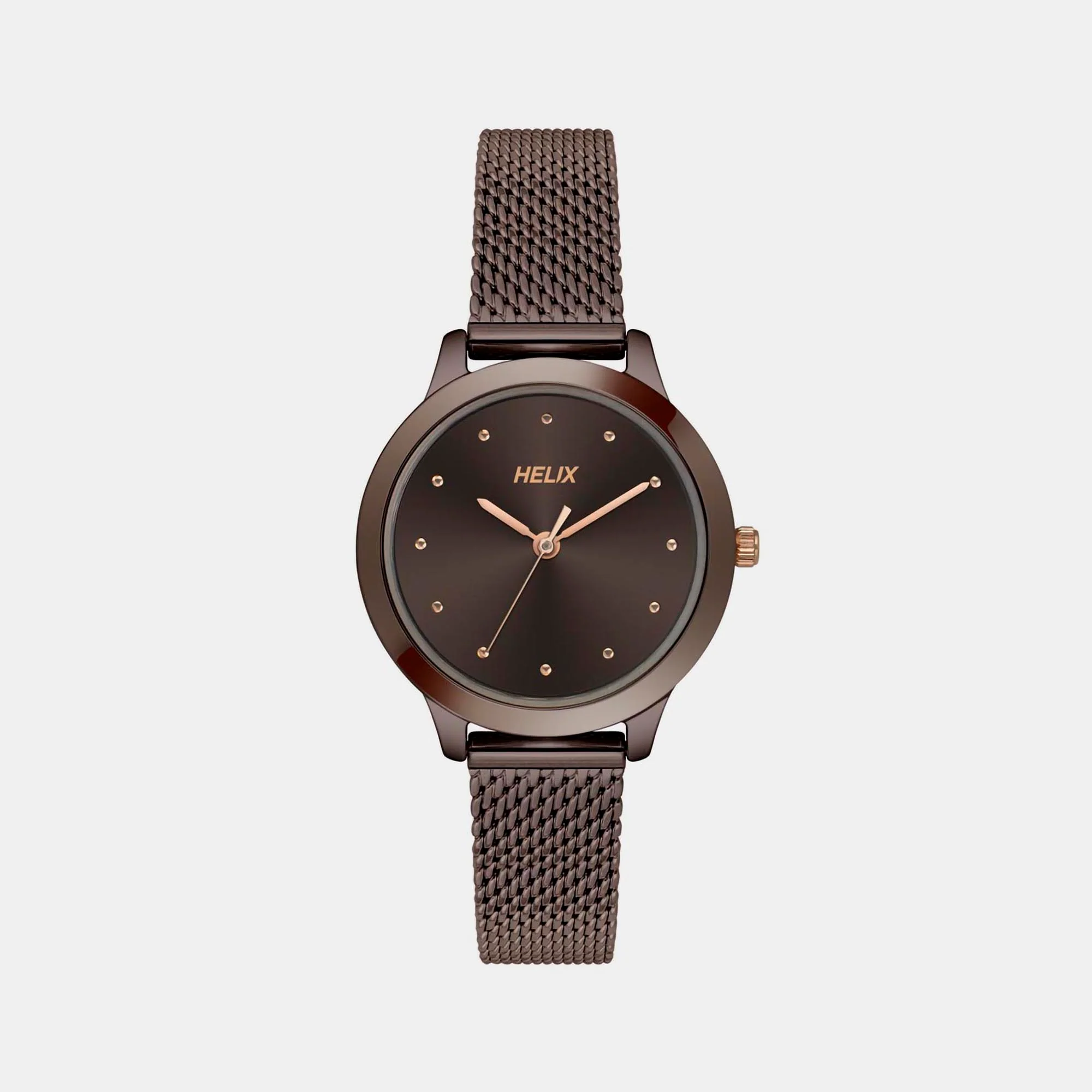 Women Quartz Brown Dial Analog Mesh Watch TW022HL27