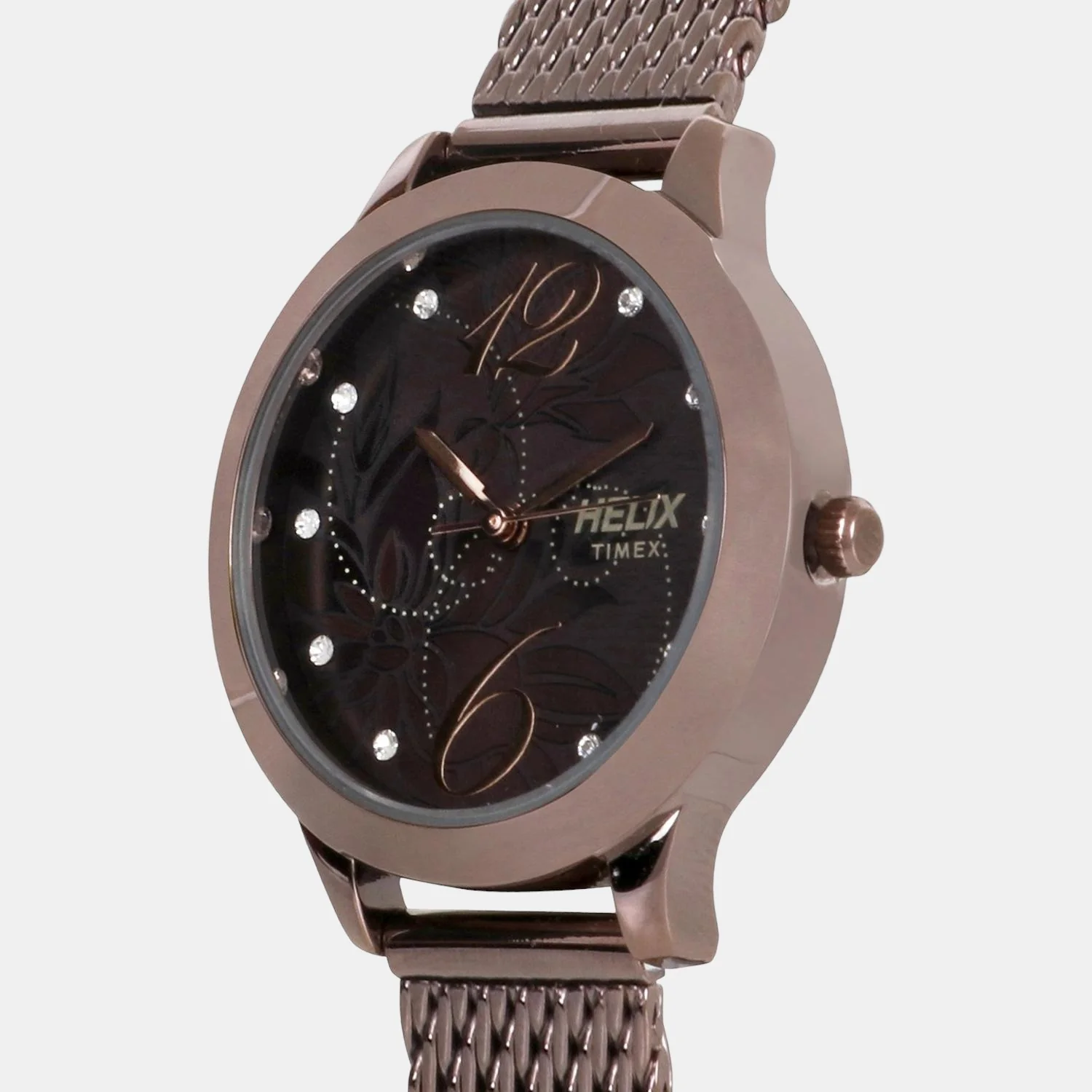 Women Quartz Brown Dial Analog Mesh Watch TW022HL19 - Image 3