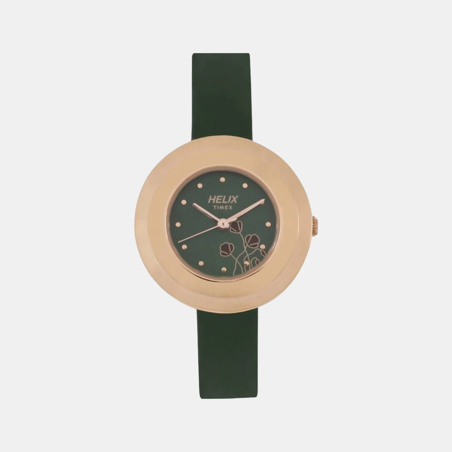 Women Quartz Green Dial Analog Leather Watch TW038HL02