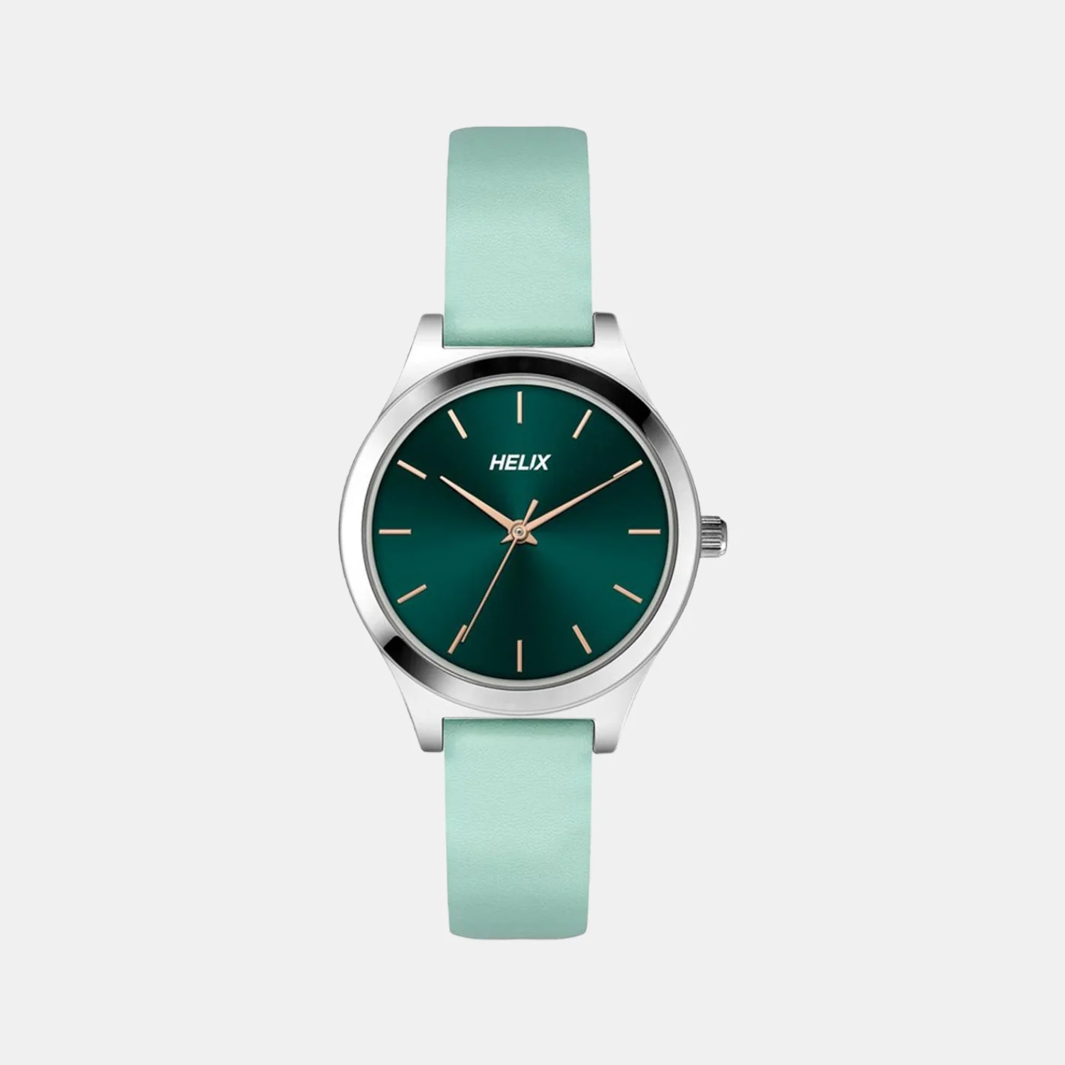 Women Quartz Green Dial Analog Leather Watch TW049HL05