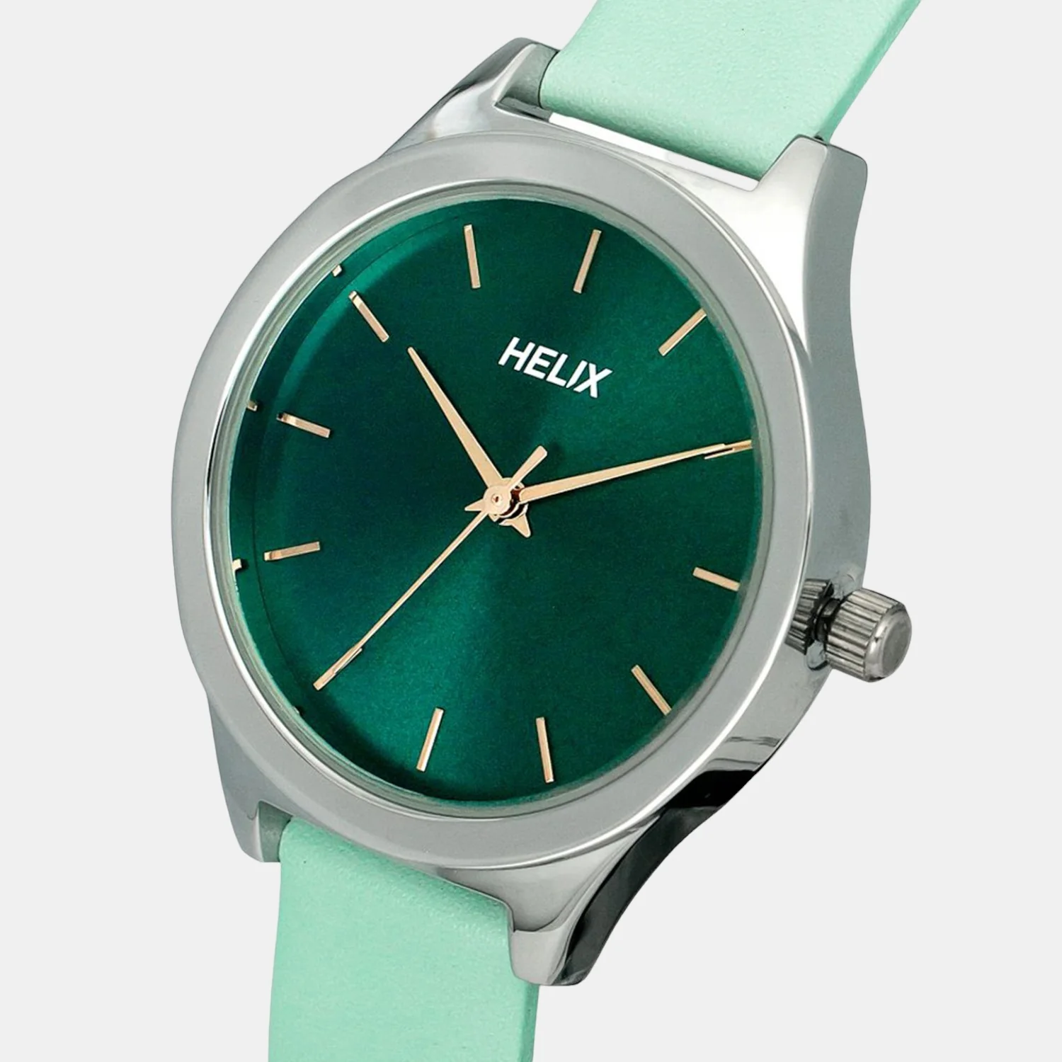 Women Quartz Green Dial Analog Leather Watch TW049HL05 - Image 5