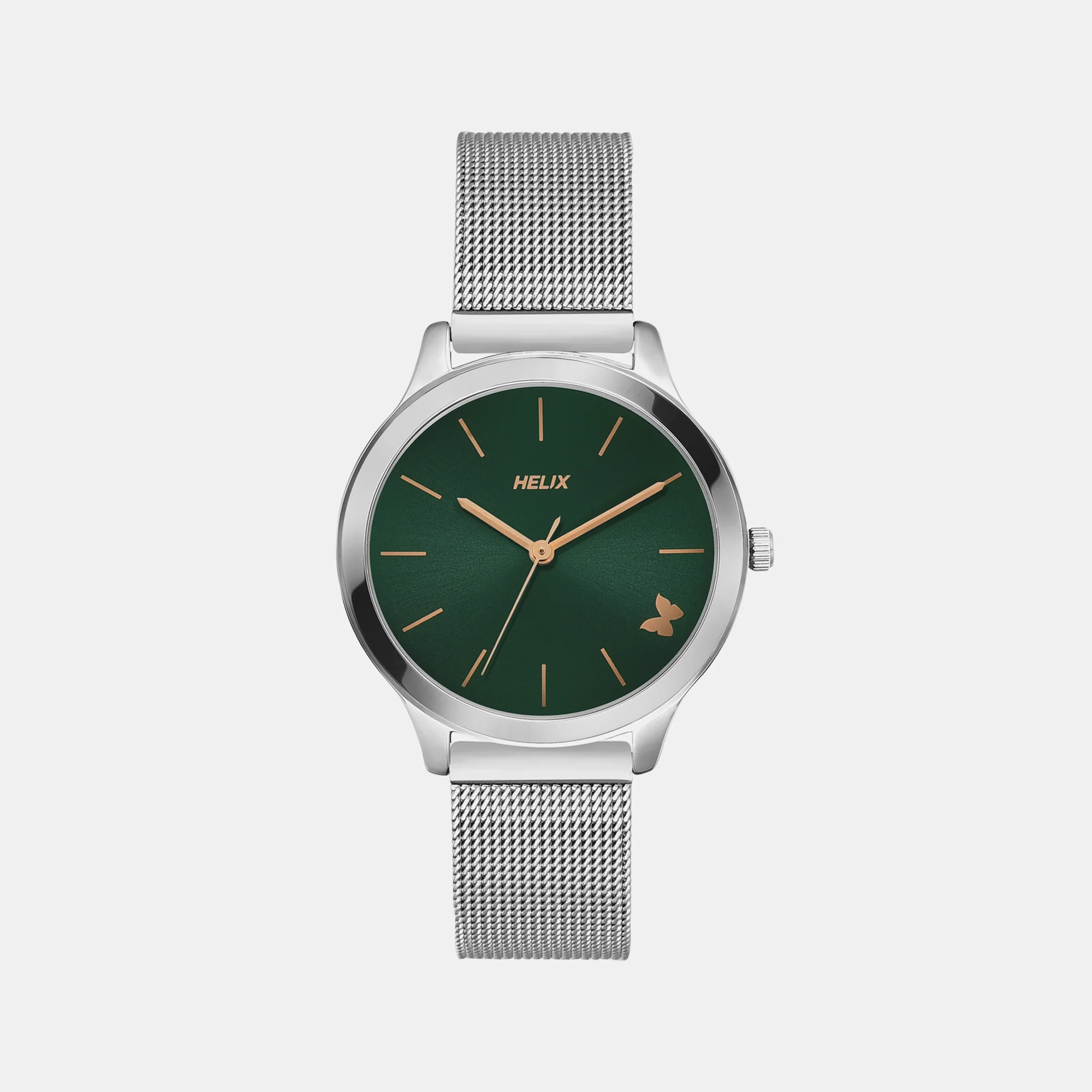 Women Quartz Green Dial Analog Mesh Watch TW055HL03