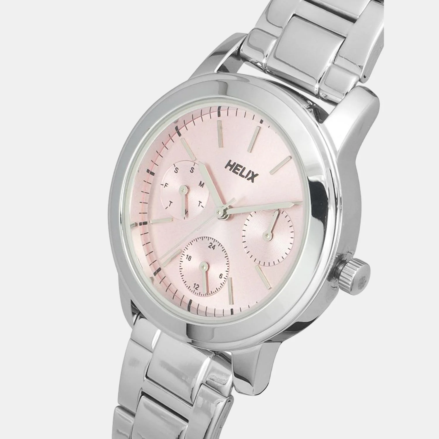 Women Quartz Pink Dial Chronograph Stainless Steel Watch TW052HL01 - Image 5