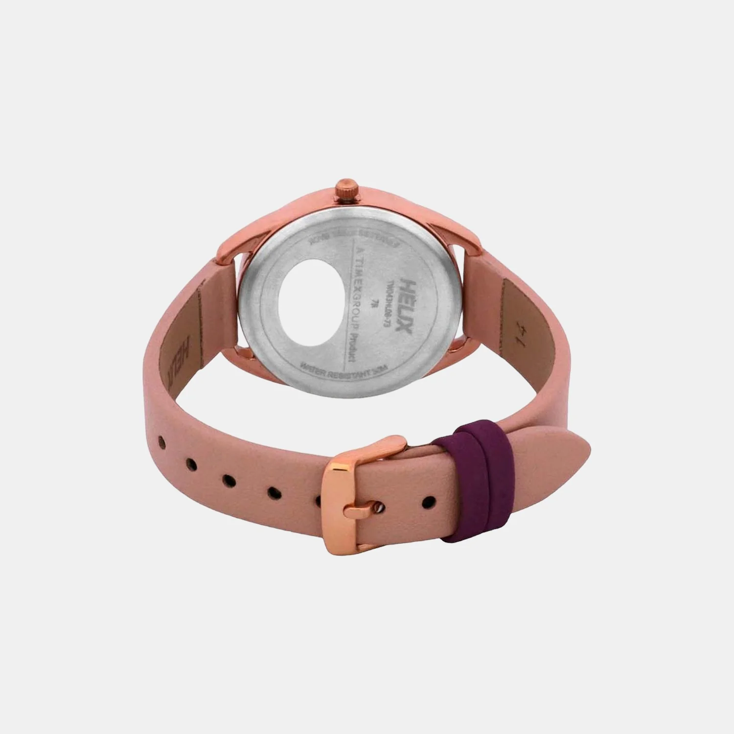 Women Quartz Purple Dial Analog Leather Watch TW043HL08 - Image 2