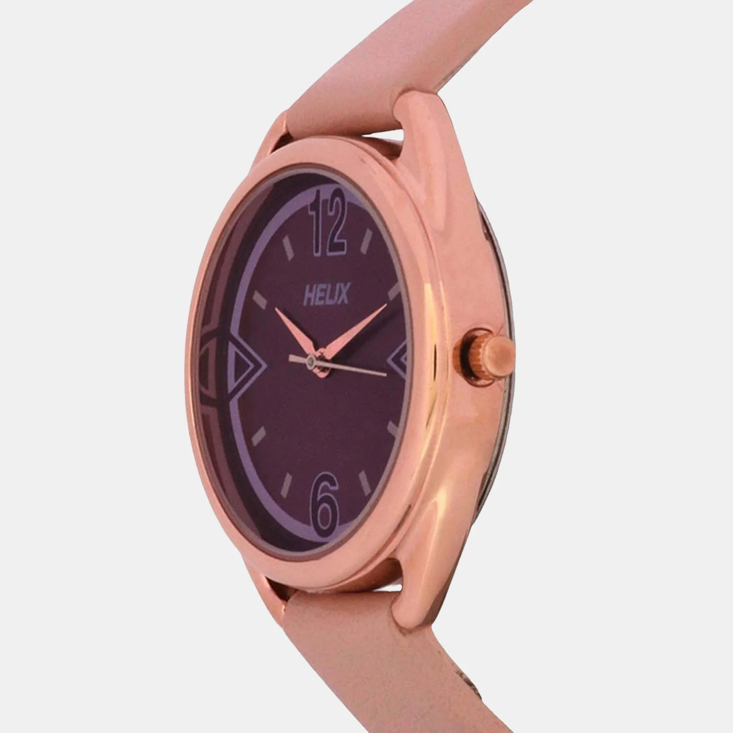Women Quartz Purple Dial Analog Leather Watch TW043HL08 - Image 3