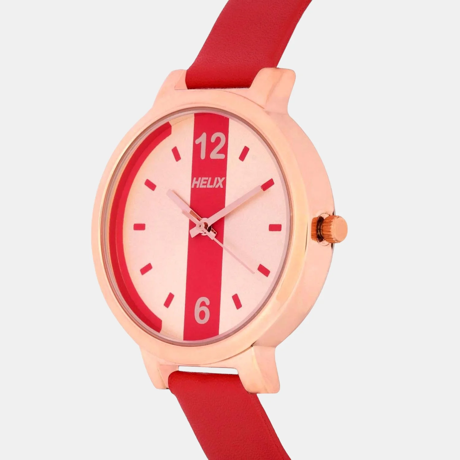 Women Quartz Red Dial Analog Leather Watch TW041HL09 - Image 3