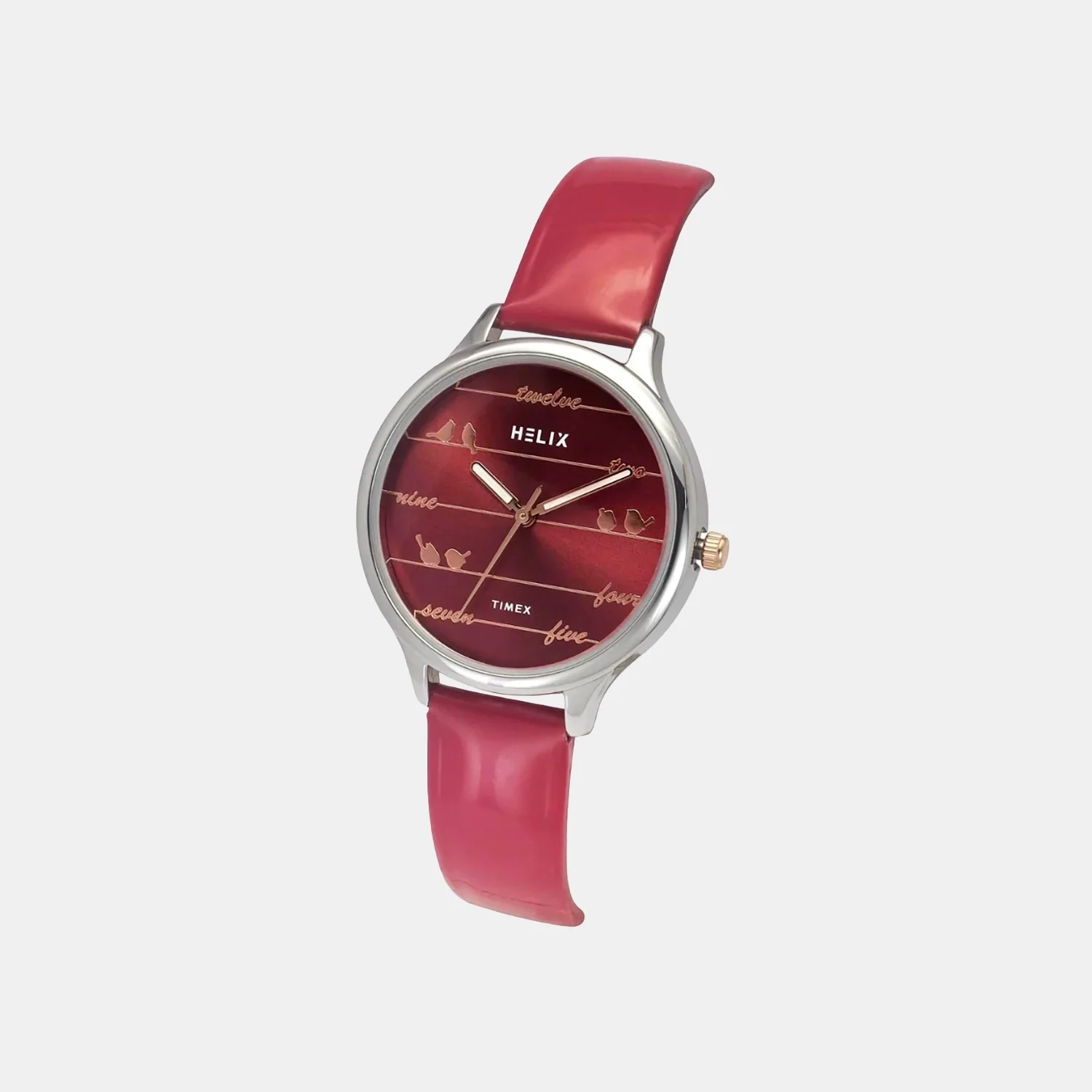 Women Quartz Red Dial Analog Leather Watch TW060HL00T - Image 4