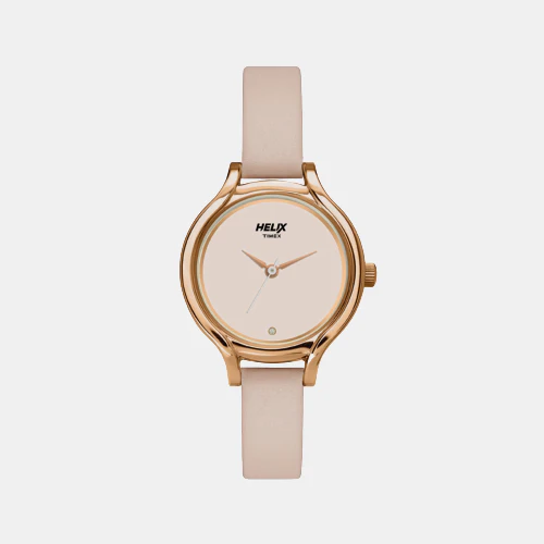 Women Quartz Rose Gold Dial Analog Leather Watch TW027HL05