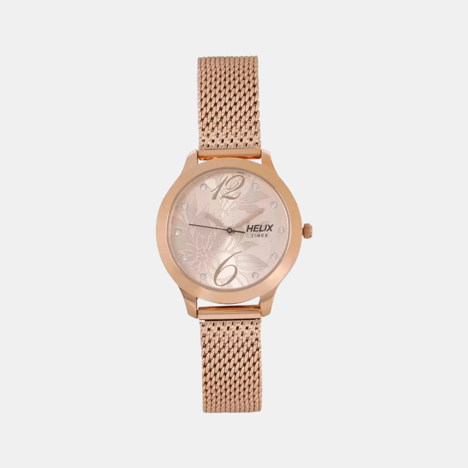 Women Quartz Pink Dial Analog Mesh Watch TW022HL17