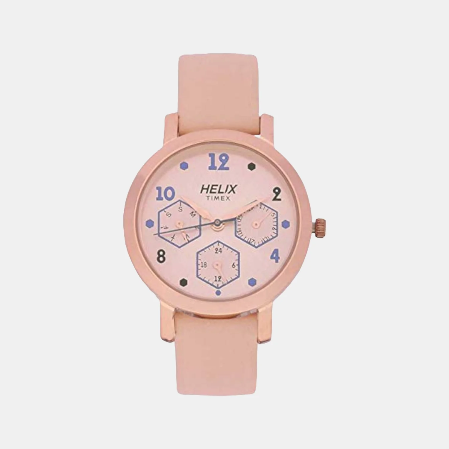 Women Quartz Rose Gold Dial Chronograph Leather Watch TW024HL31
