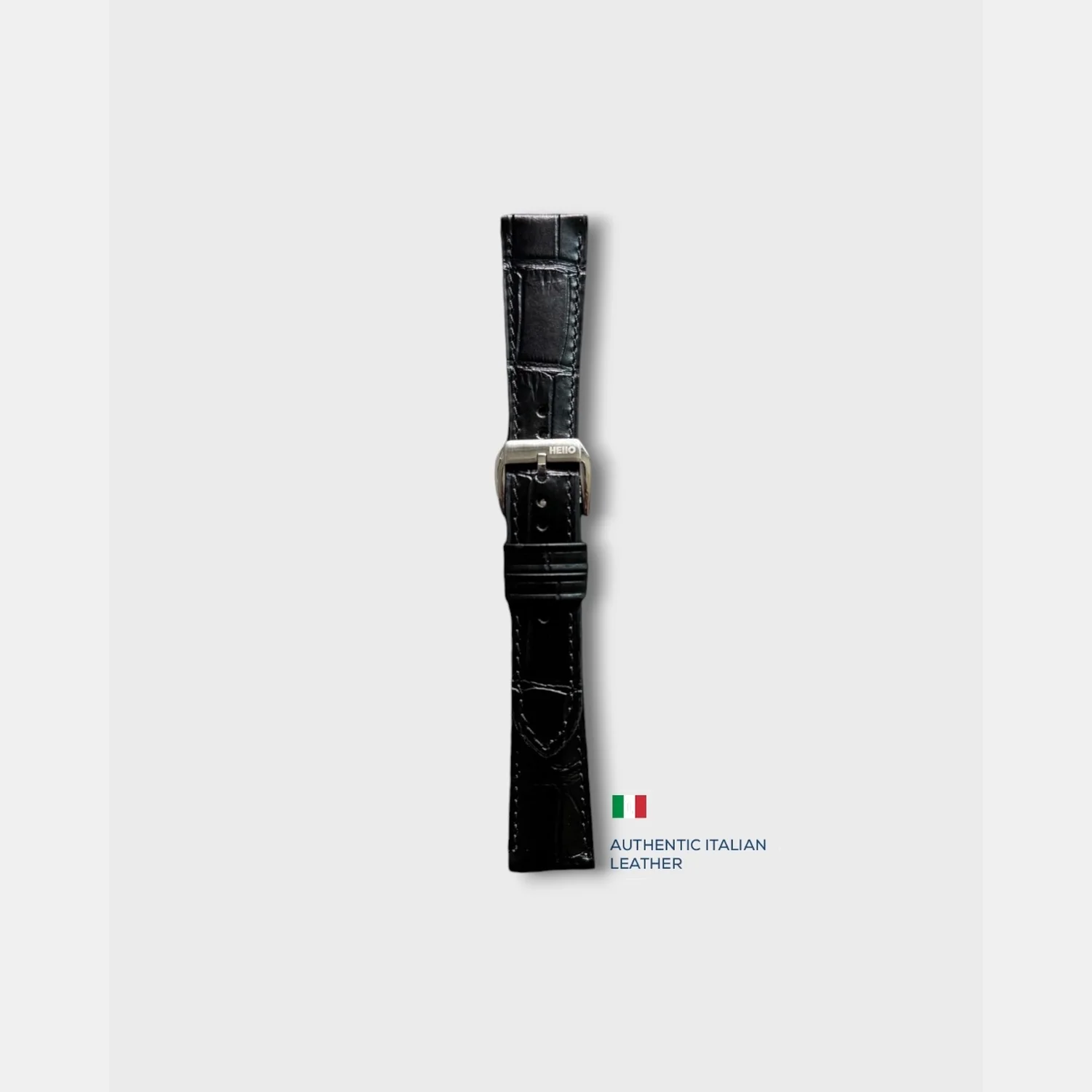 Men Croc Print Italian Leather Strap GRACE IN CROC99- TUXEDO 22 MM - Image 4