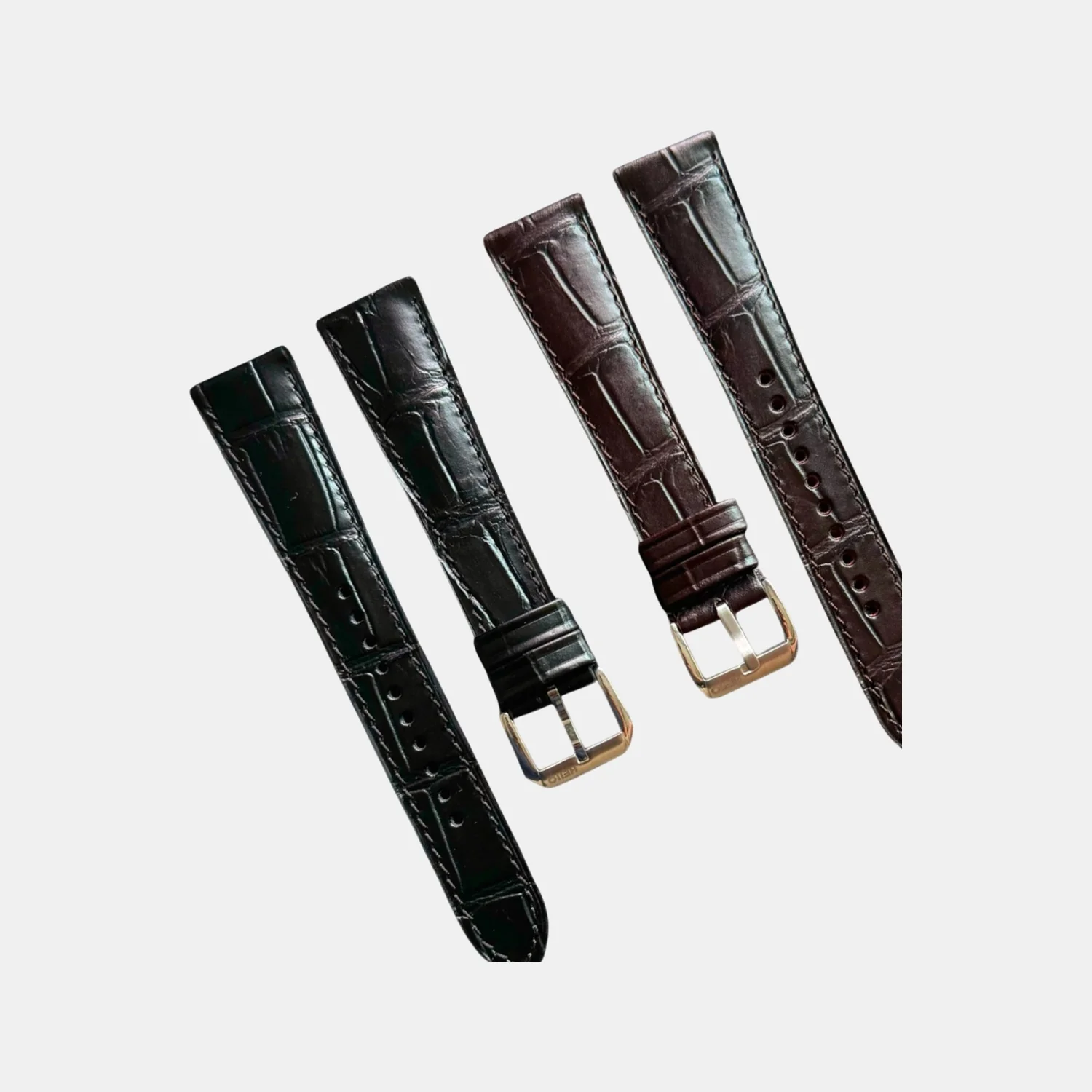 Men Croc Print Italian Leather Strap GRACE IN CROC99- TUXEDO 22 MM - Image 5