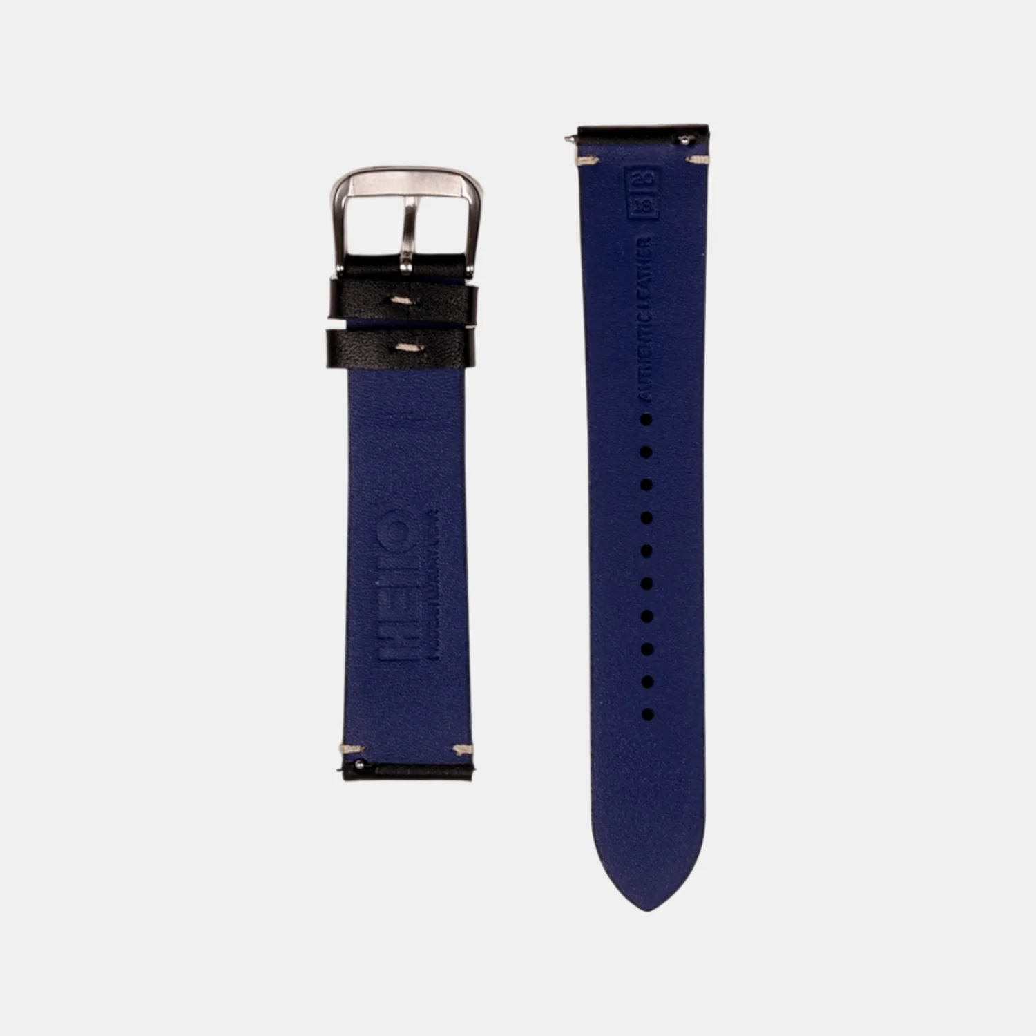 Men Sheep Nappa Leather Strap INTRO 2.0 DS - BLACK HAWK 18 MM - Image 2