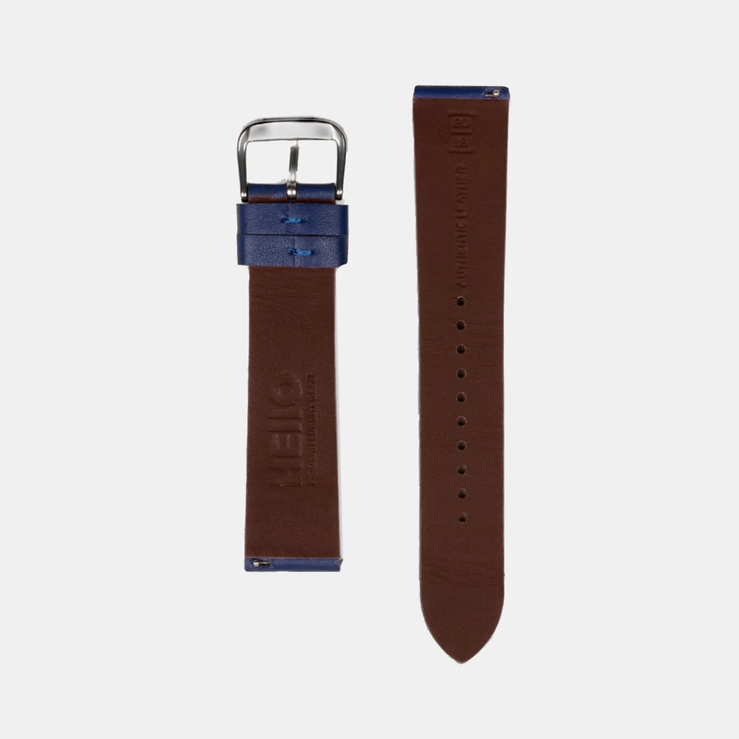 Men Sheep Nappa Leather Strap INTRO 2.0 DS- VAN GOGH BLUE 22 MM - Image 2