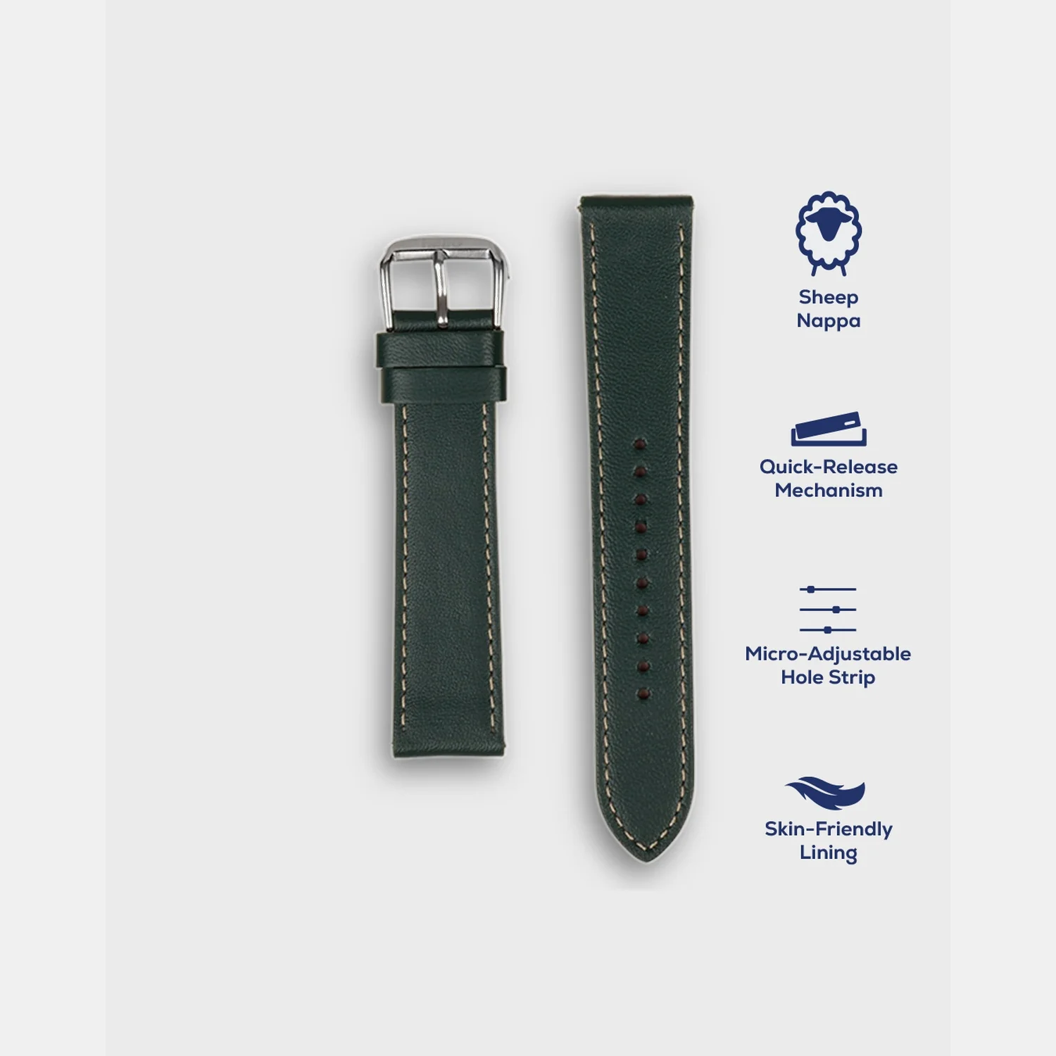 Men Dial Leather Watch INTRO 2.0 PS - DEEP FOREST 22 MM - Image 4