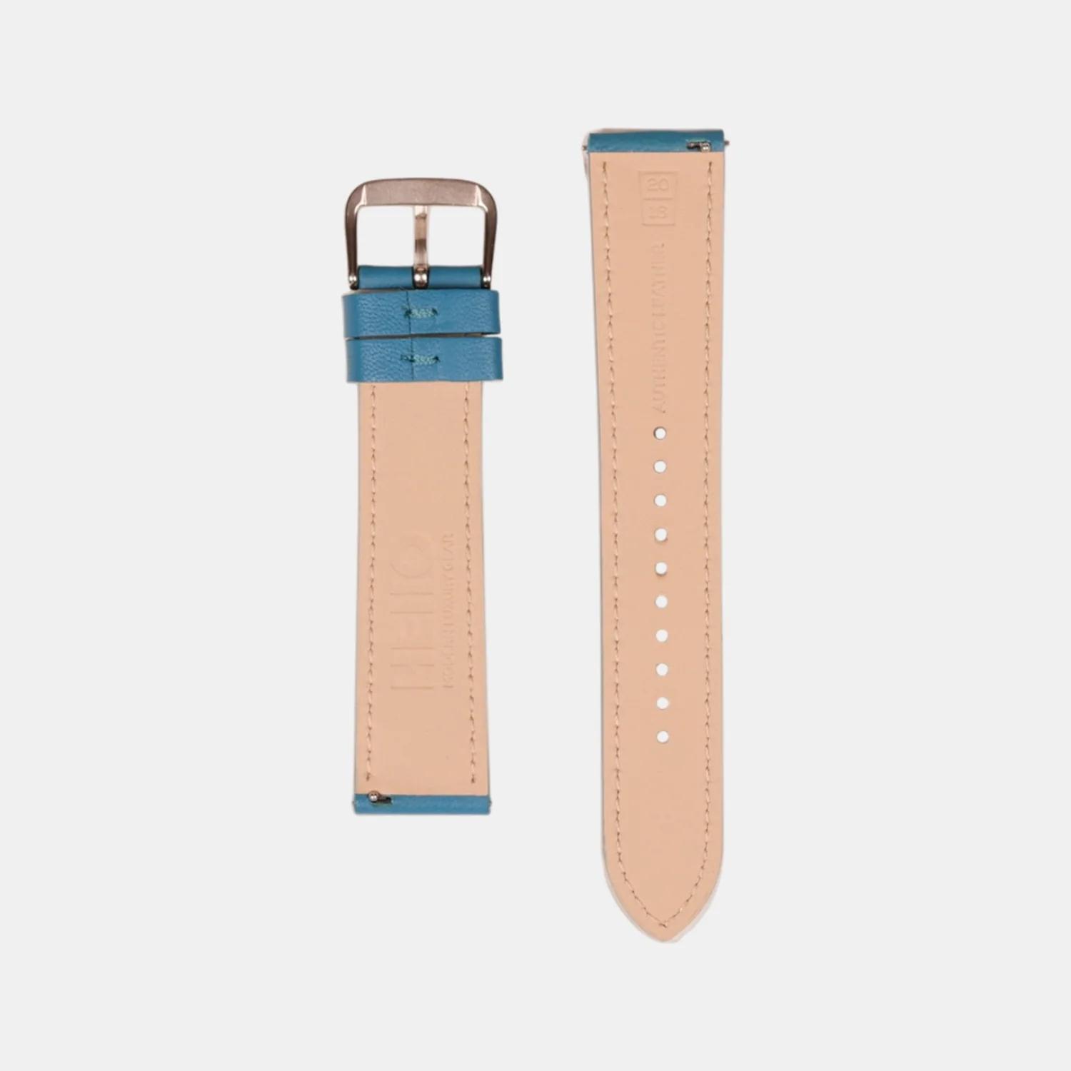 Men Sheep Nappa Leather Strap INTRO 2.0 PS - IGUANA BLUE 18 MM - Image 2