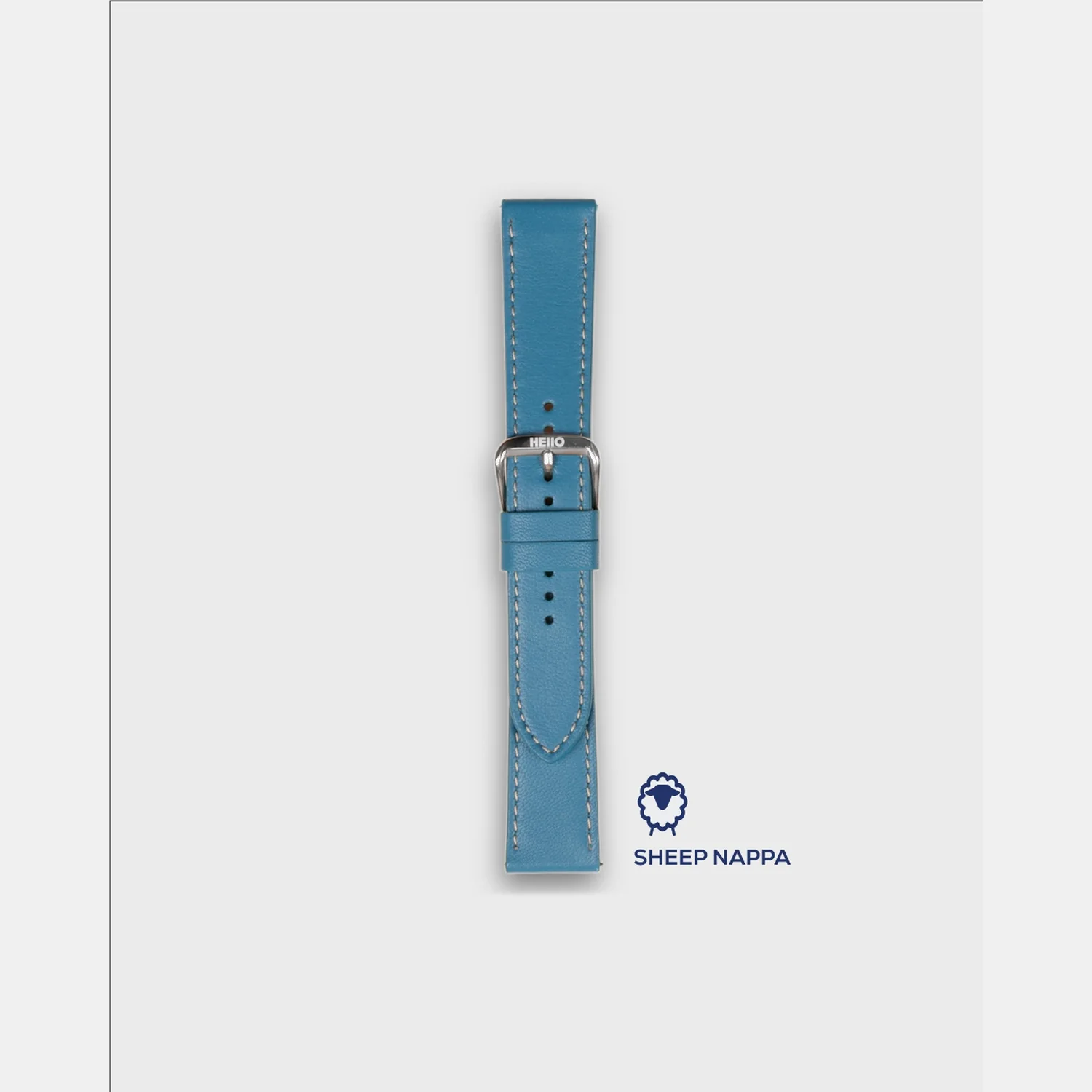 Men Sheep Nappa Leather Strap INTRO 2.0 PS - IGUANA BLUE 20 MM - Image 3