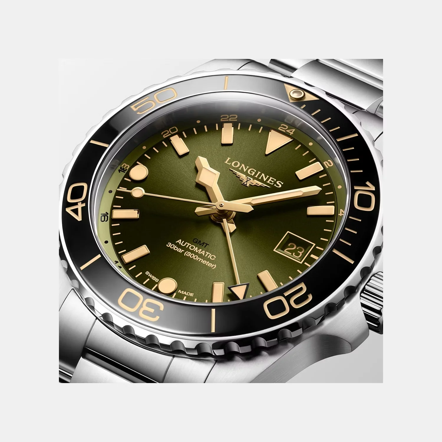 HydroConquest Men Automatic Green Dial Analog Stainless Steel Watch L37904066 - Image 2