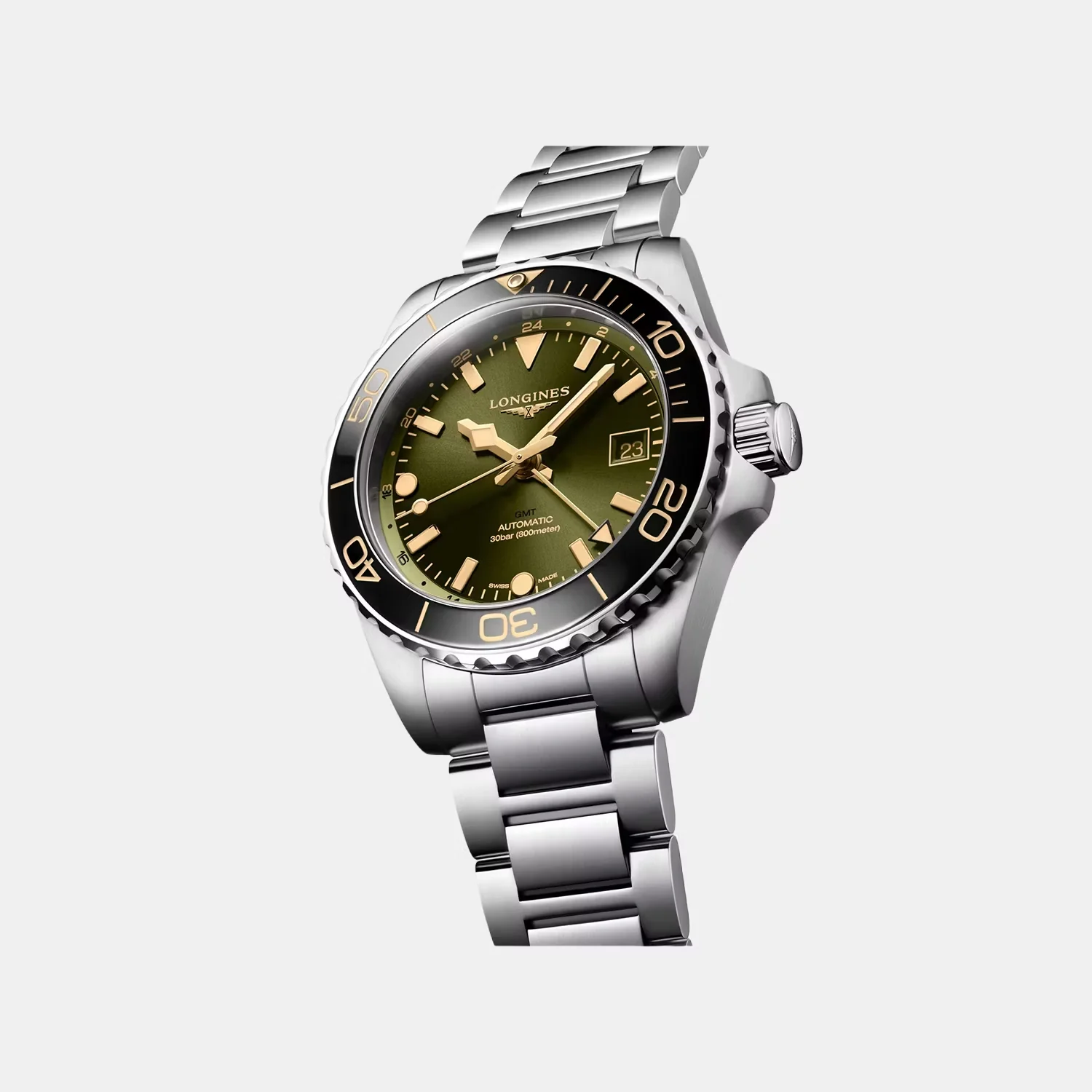 HydroConquest Men Automatic Green Dial Analog Stainless Steel Watch L37904066 - Image 4