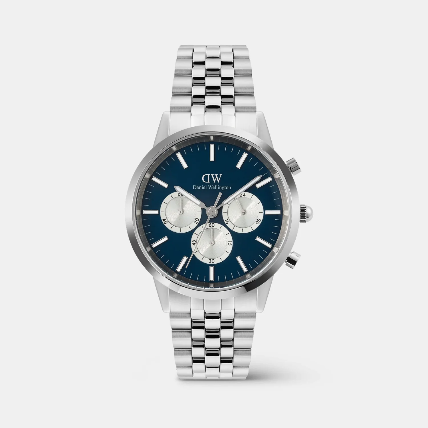 Iconic Arctic Panda Men Quartz Blue Dial Chronograph Stainless Steel Watch DW00100874K