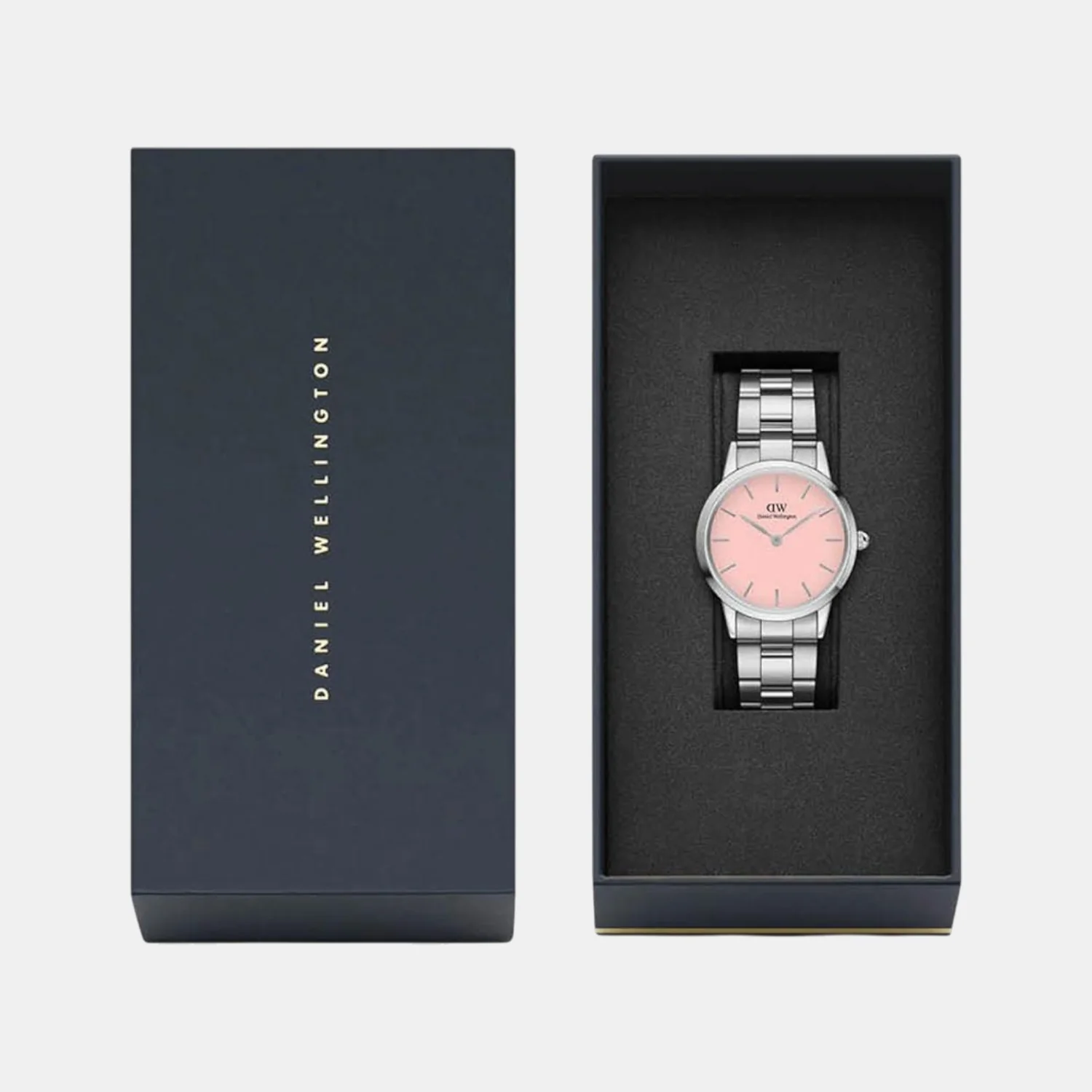 Iconic Women Quartz Pink Dial Analog Stainless Steel Watch DW00100536 - Image 3