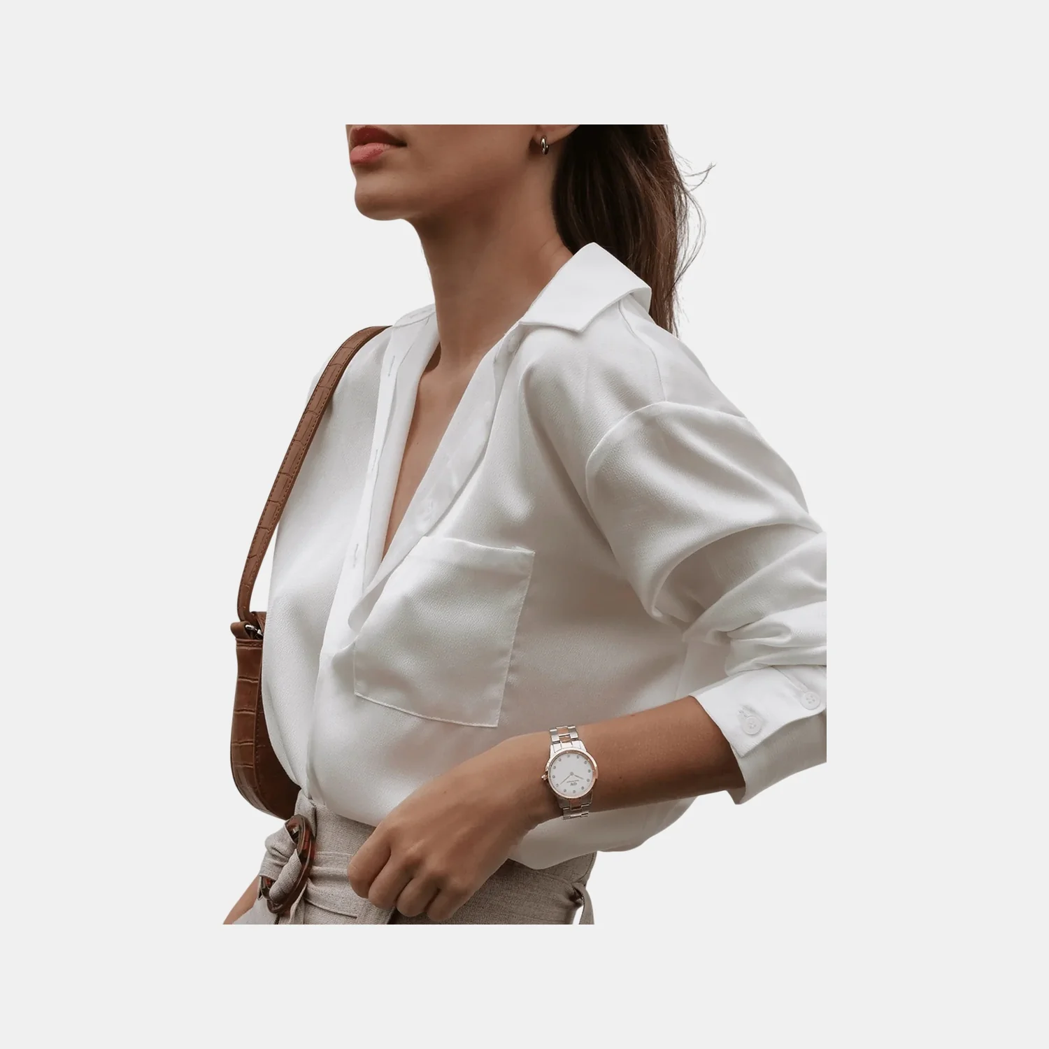Iconic Women Quartz White Dial Analog Stainless Steel Watch DW00100359 - Image 3