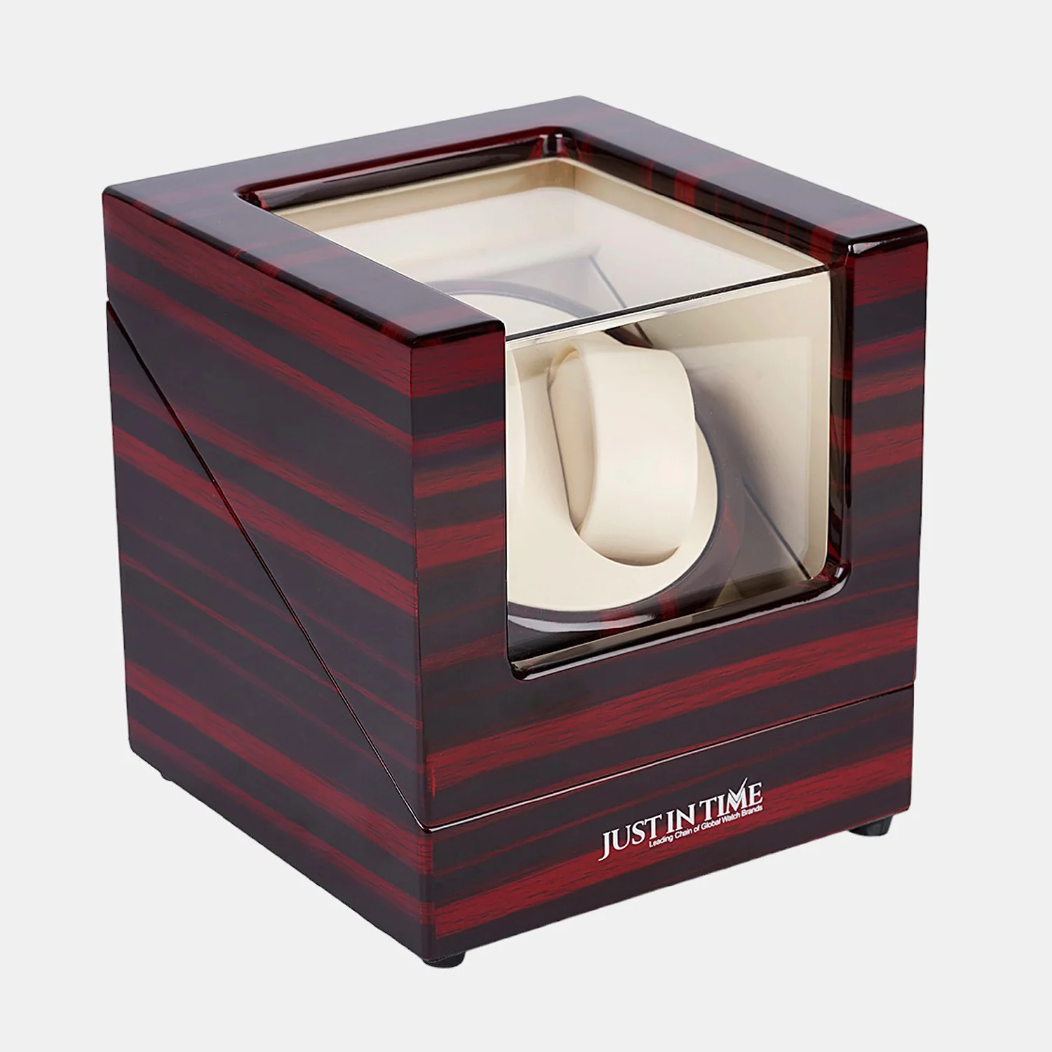 Automatic Red and White Two Watch Wooden Winder - Image 3