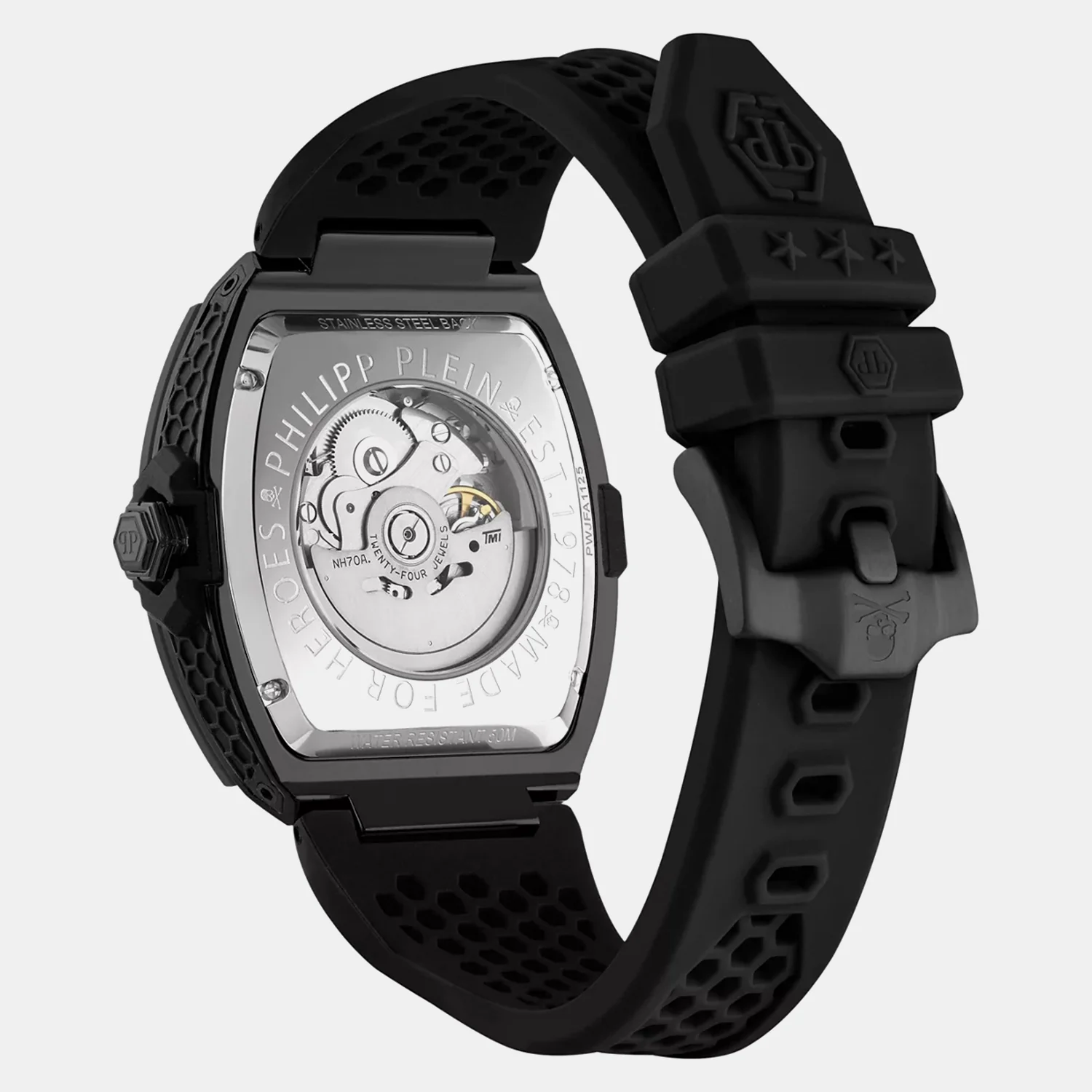 $keleton Frosted Men Automatic Black Dial Analog Silicone Watch PWJFA1125 - Image 3