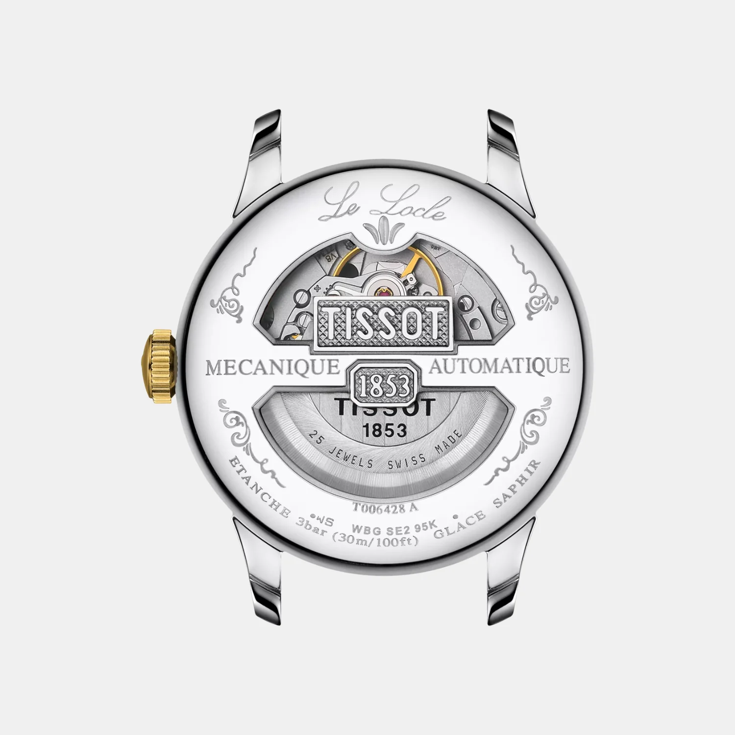 Le Locle Men Automatic Silver Dial Analog Stainless Steel Watch T0064282203200 - Image 3