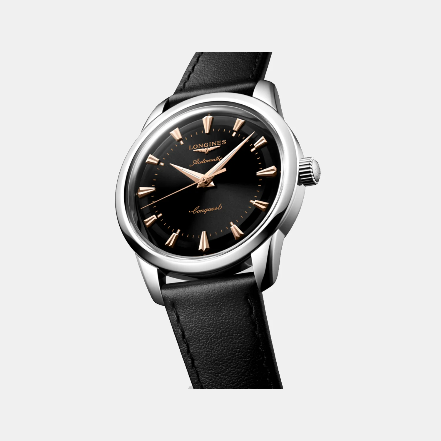 Conquest Heritage Men Automatic Black Dial Analog Leather Watch L16504522 - Image 3