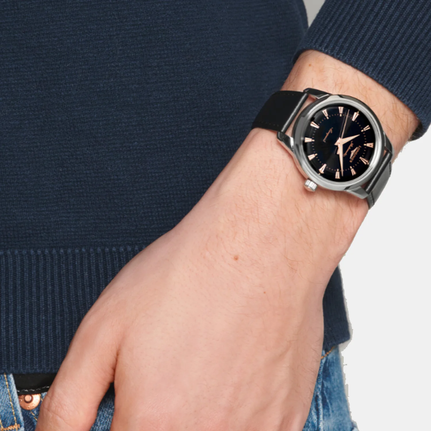 Conquest Heritage Men Automatic Black Dial Analog Leather Watch L16504522 - Image 7