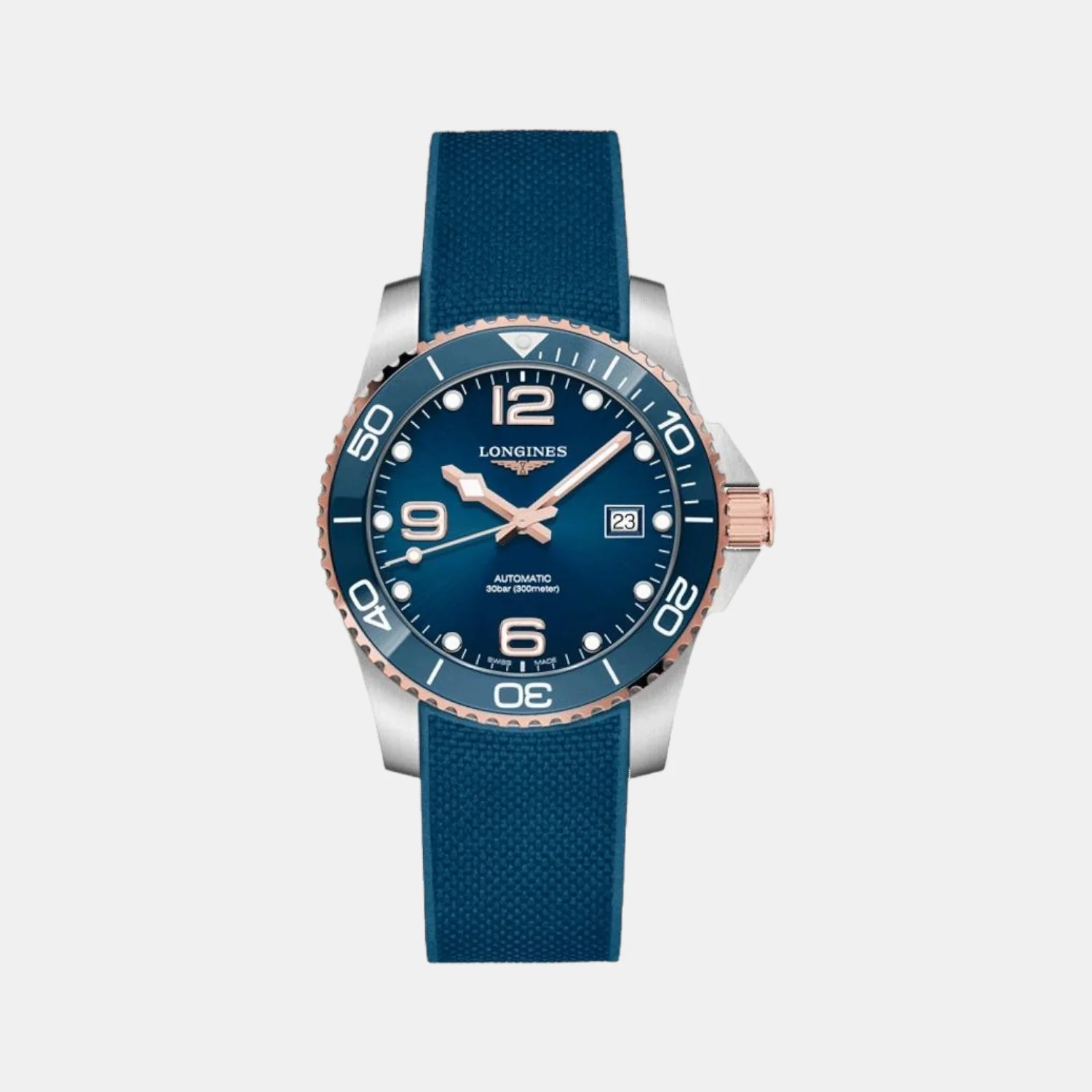 Hydroconquest Men Quartz Blue Dial Analog Silicone Watch L37813989
