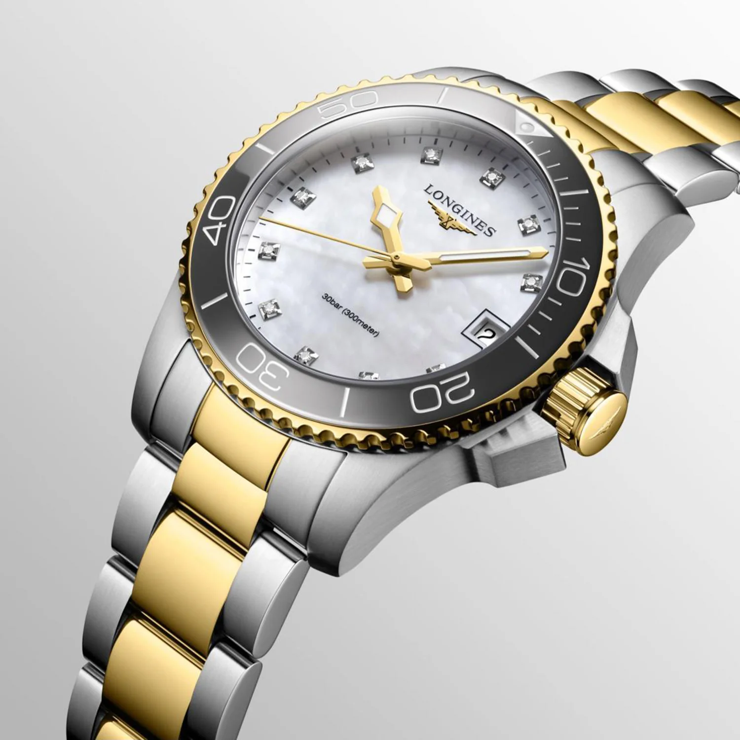 Hydroconquest Women Quartz Mother Of Pearl Dial Analog Stainless Steel Watch L33703876 - Image 3