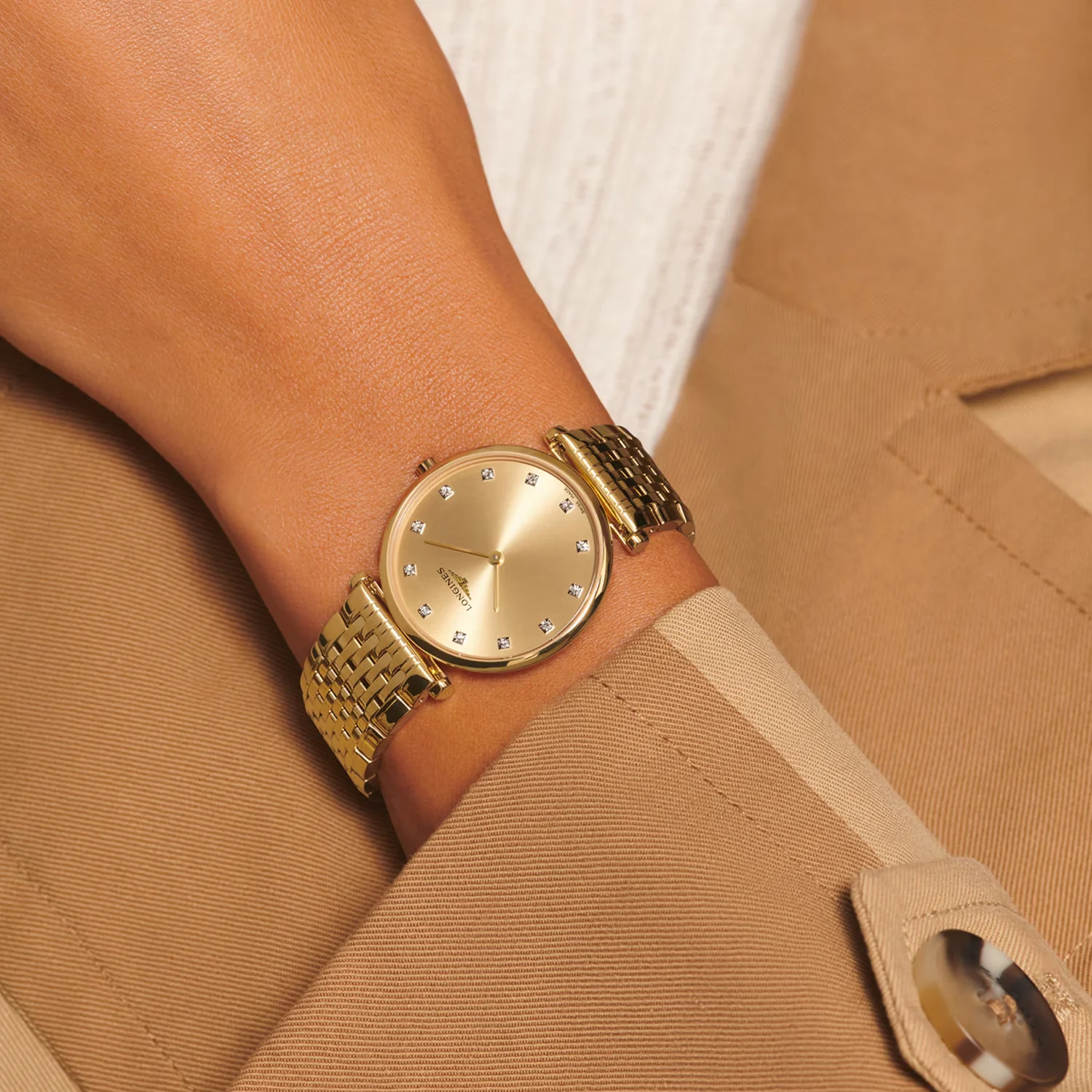 La Grande Classique De Women Quartz Gold Dial Analog Stainless Steel Watch L45122378 - Image 7