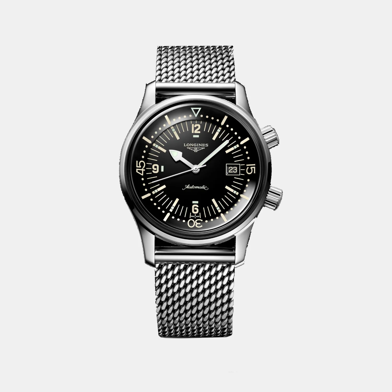 Legend Diver Men Automatic Black Dial Analog Stainless Steel Watch L37744506