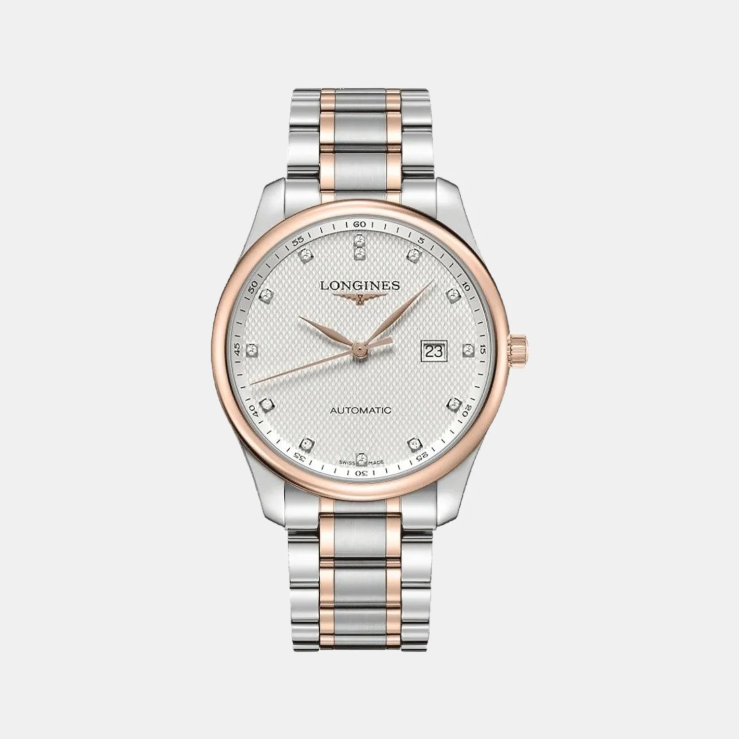 Master Collection Men Automatic Silver Dial Analog Stainless Steel Watch L28935777