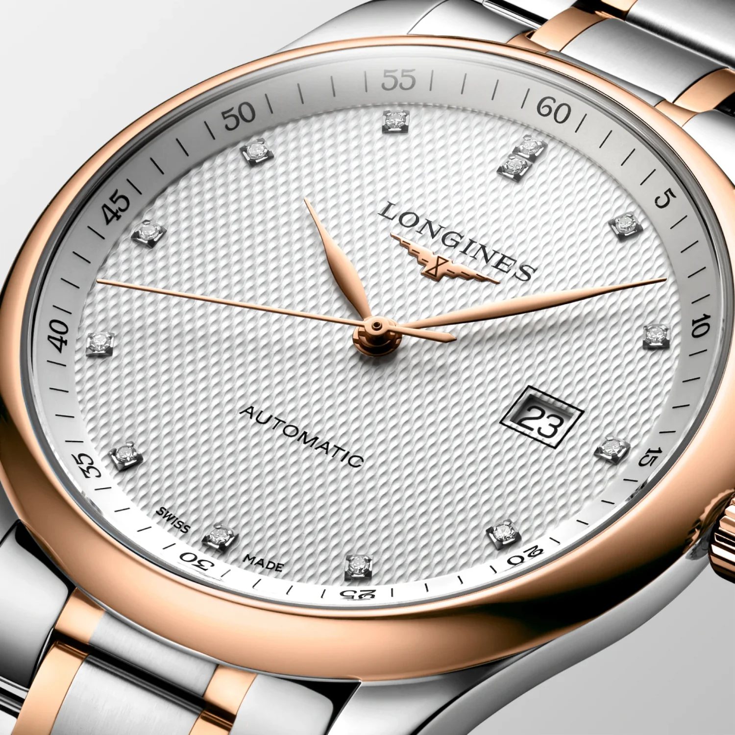 Master Collection Men Automatic Silver Dial Analog Stainless Steel Watch L28935777 - Image 2