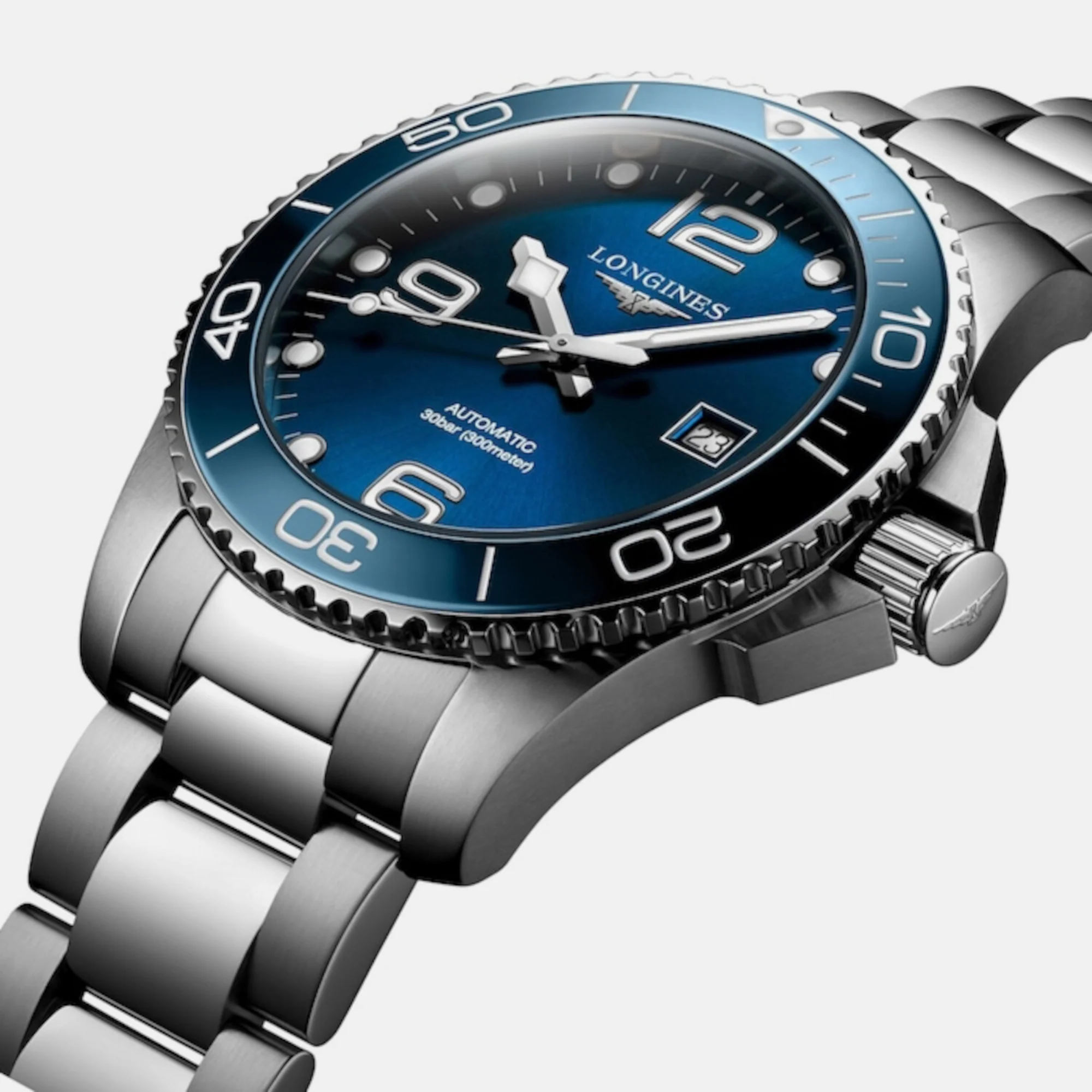 Men Automatic Blue Dial Analog Stainless Steel Watch L37824966 - Image 2