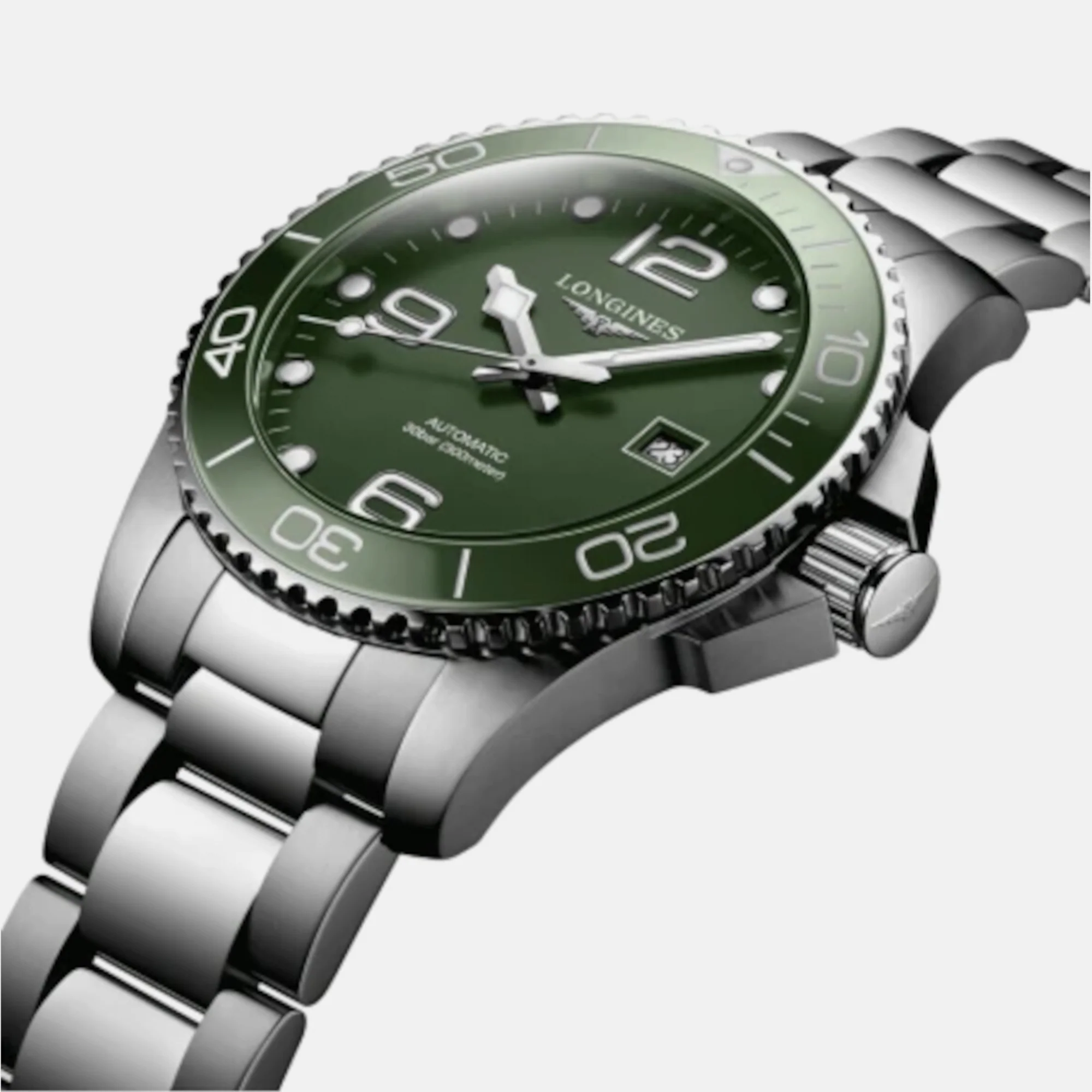 Men Automatic Green Dial Analog Stainless Steel Watch L37824066 - Image 2