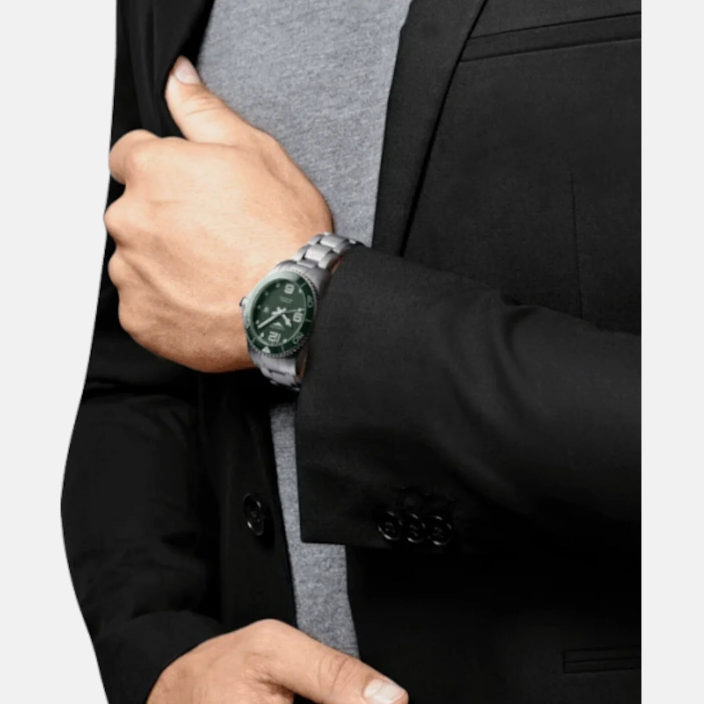 Men Automatic Green Dial Analog Stainless Steel Watch L37824066 - Image 4