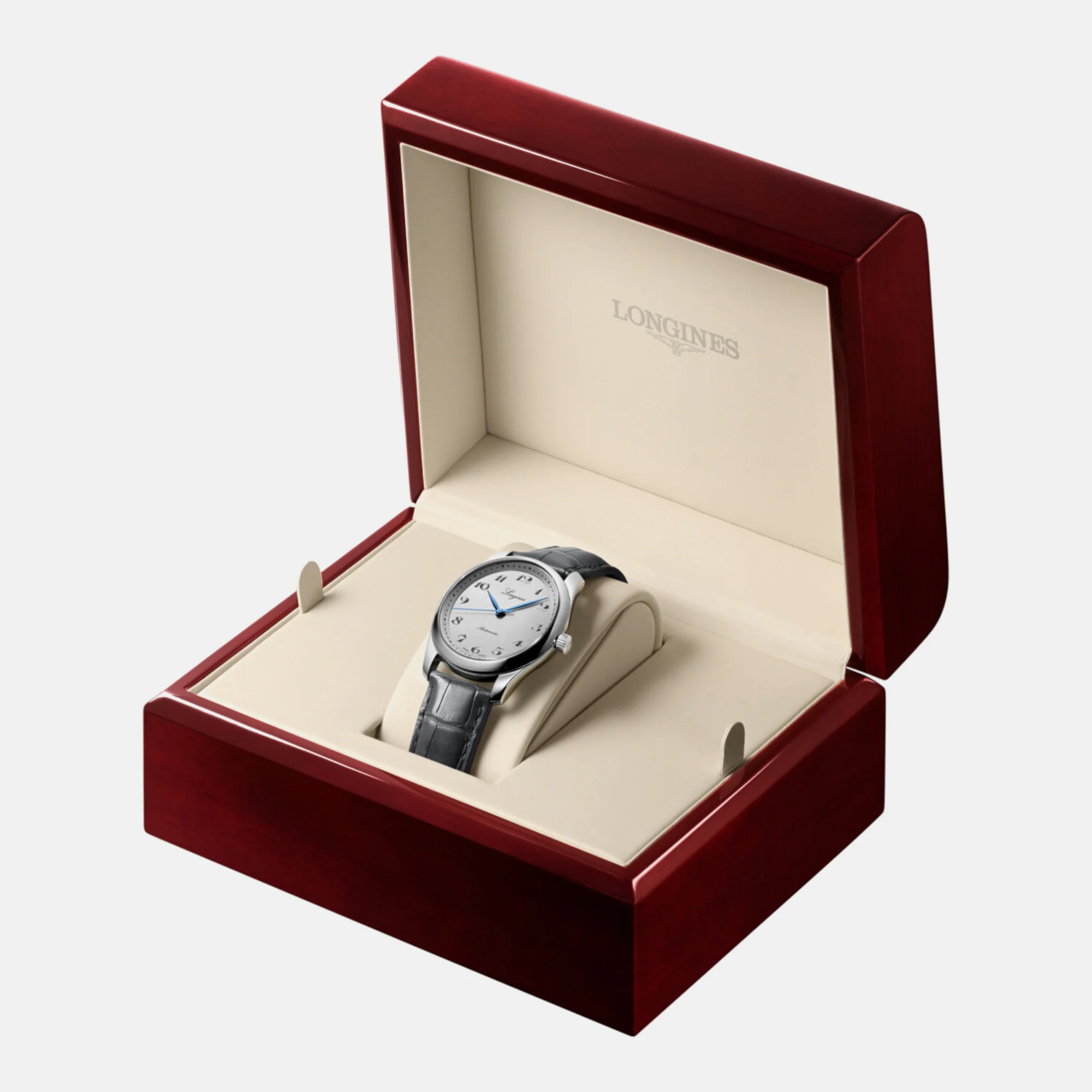 Men Automatic Silver Dial Analog Leather Watch L27934732 - Image 3