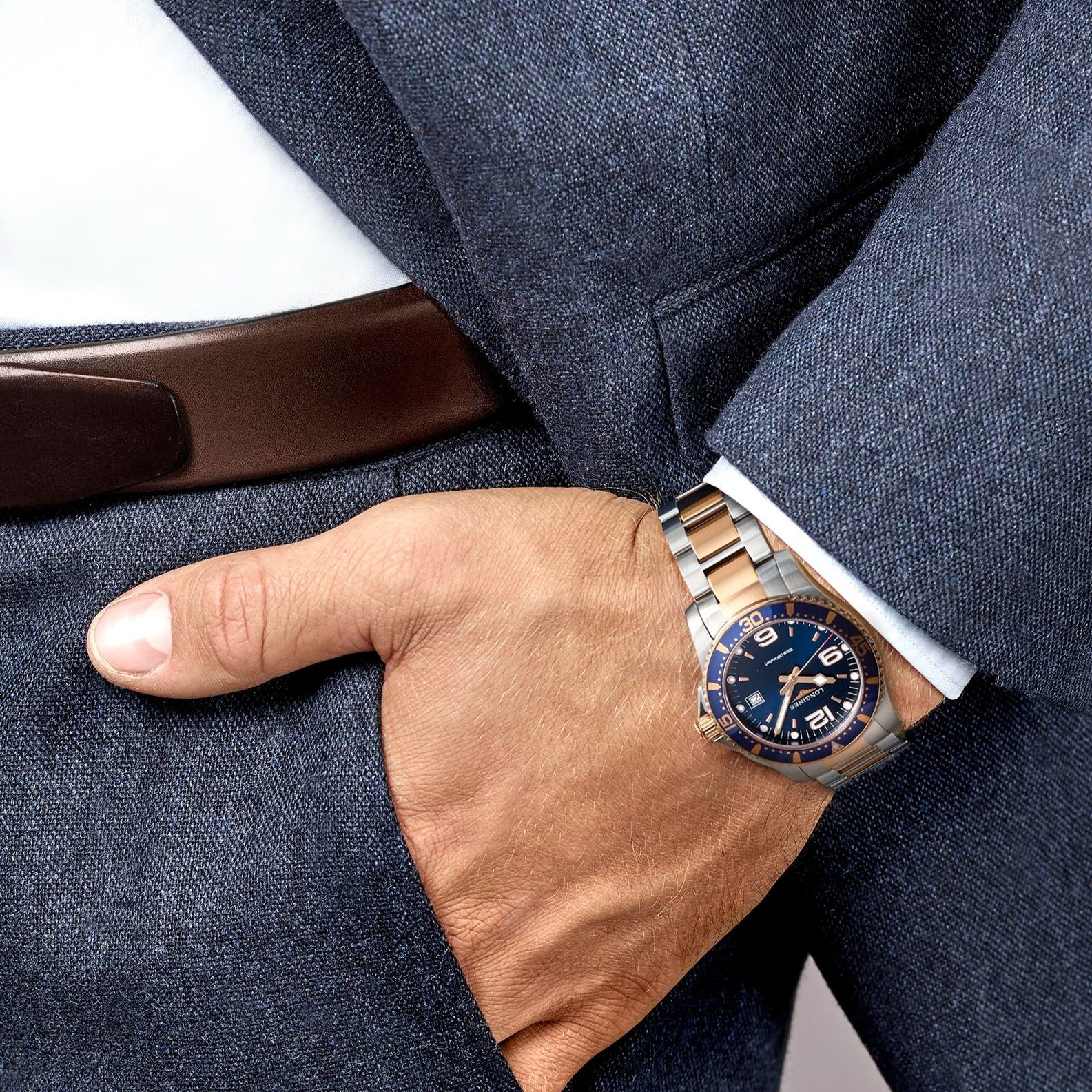 Men Quartz Blue Dial Analog Stainless Steel Watch L37403987 - Image 5